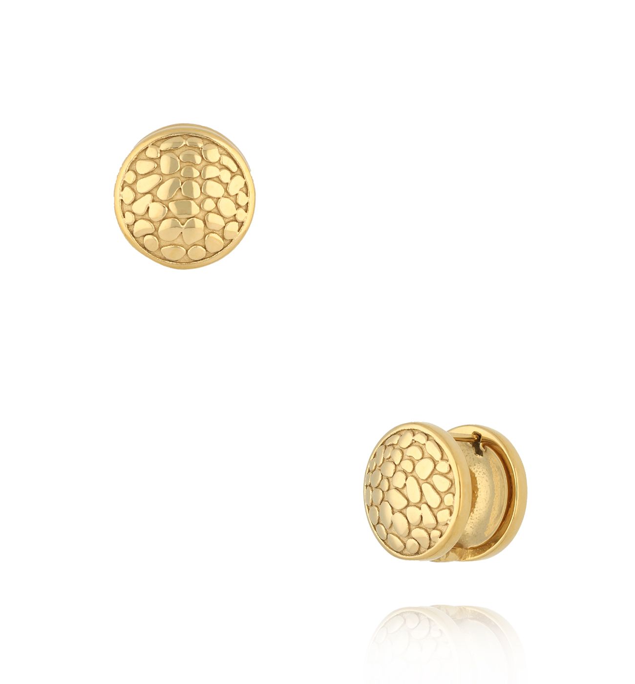 Kolczyki okrągłe złote Click and Go - By Dziubeka