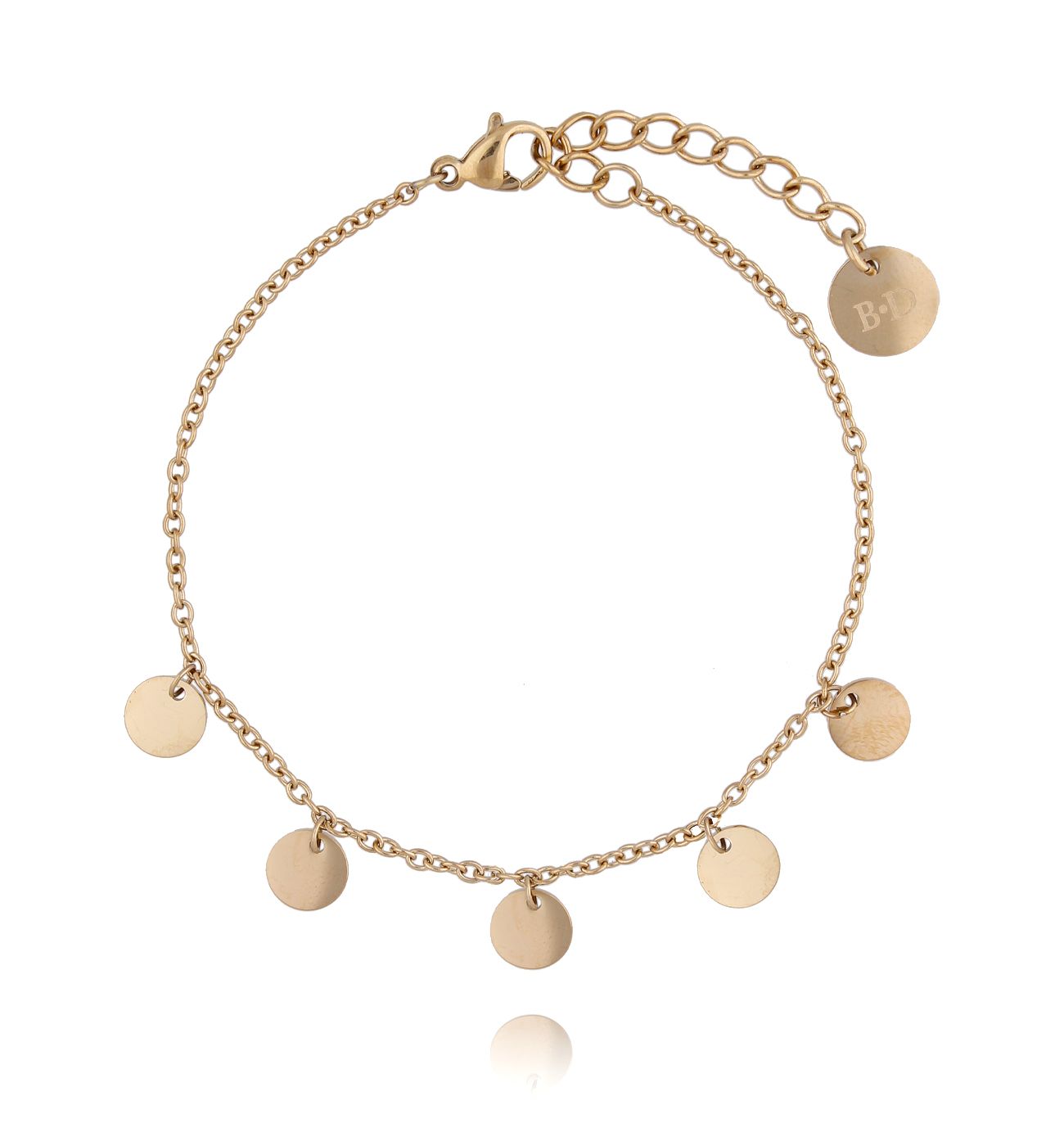 Bransoletka złota z dyskami ze stali szlachetnej BSA0048