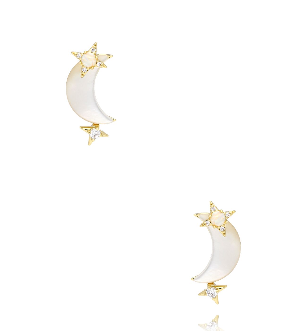 Kolczyki księżyce z masą perłową KLU0019 - By Dziubeka