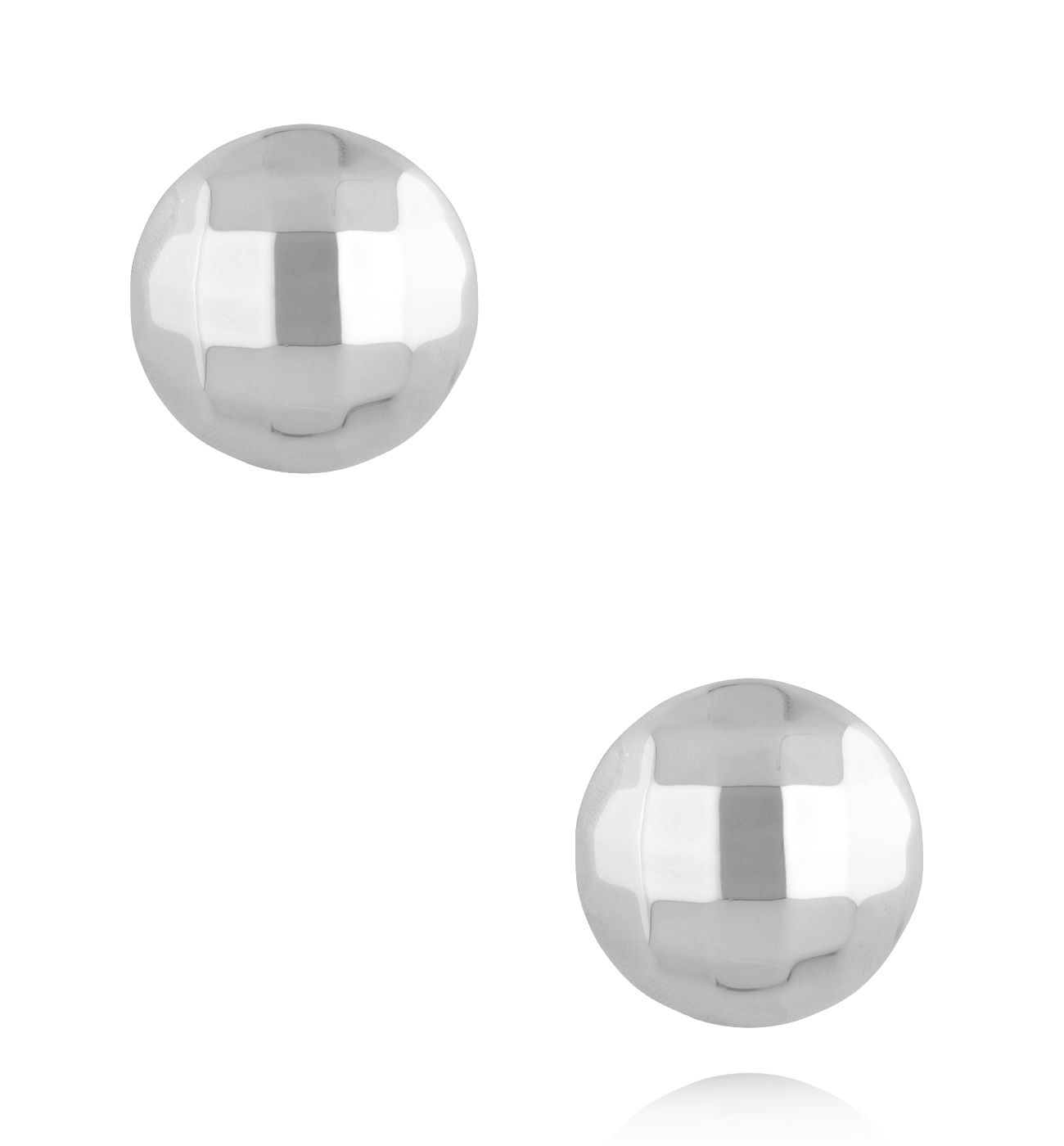 Kolczyki kule srebrne duże fasetowane KSY0397