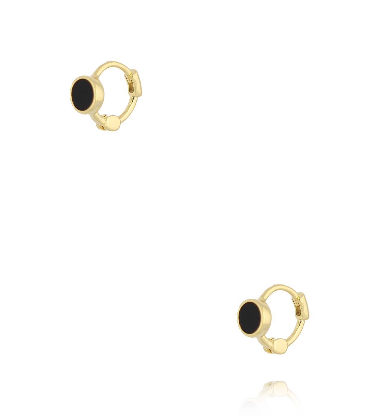 Kolczyki okrągłe z czarnym oczkiem KLU0072 - By Dziubeka