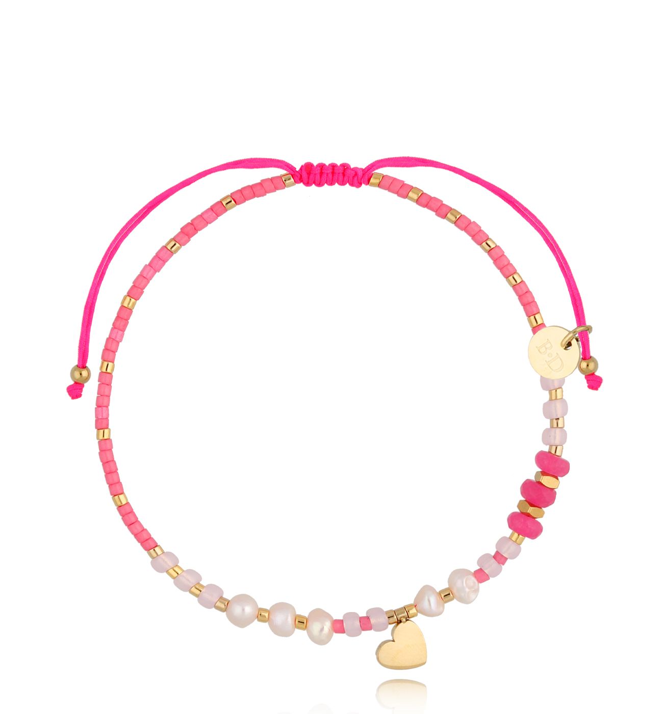 Bransoletka z perełkami fuksjowa Hottest - By Dziubeka