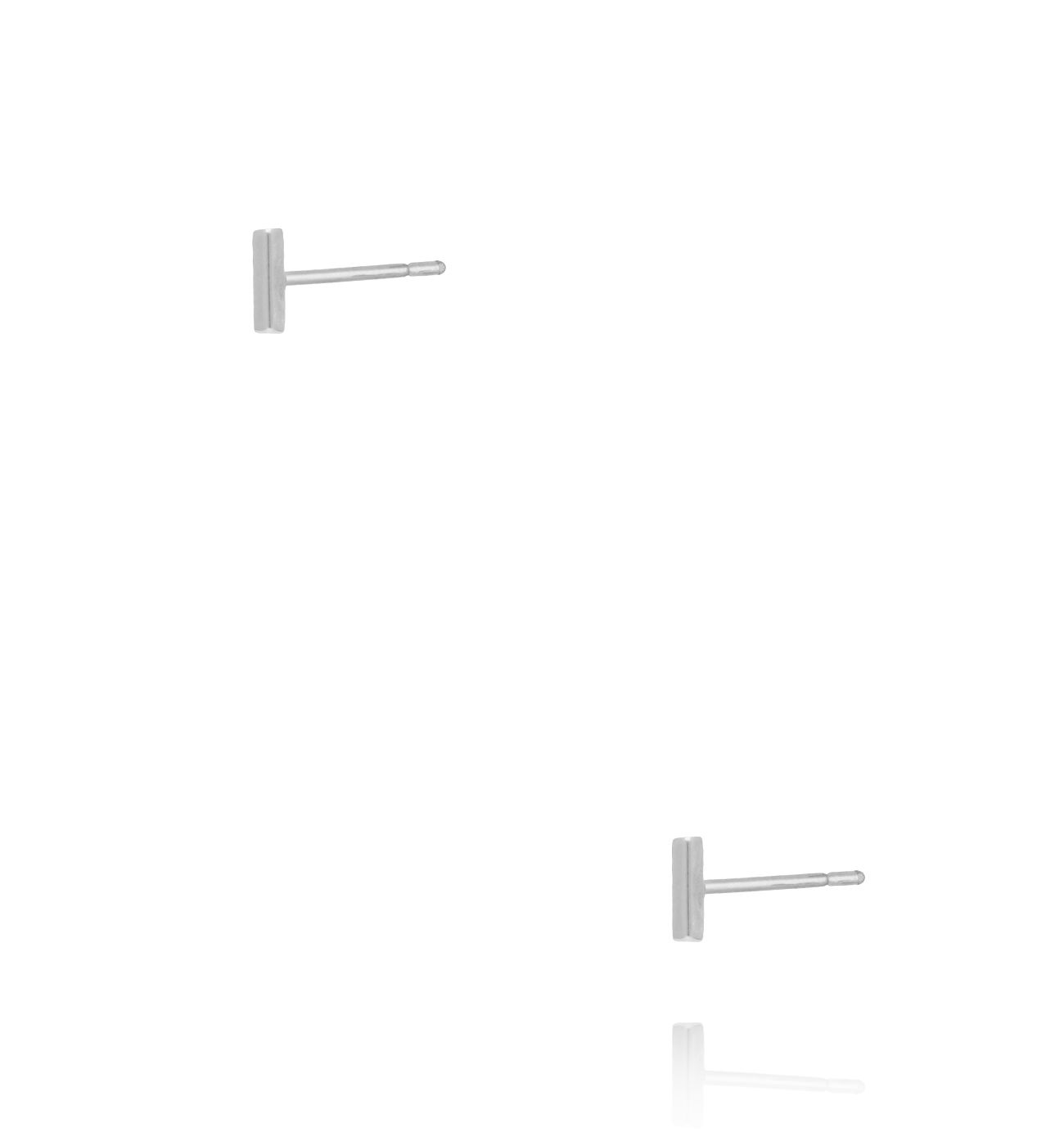 kolczyki prostokątne minimalistyczne srebrne KCA0077