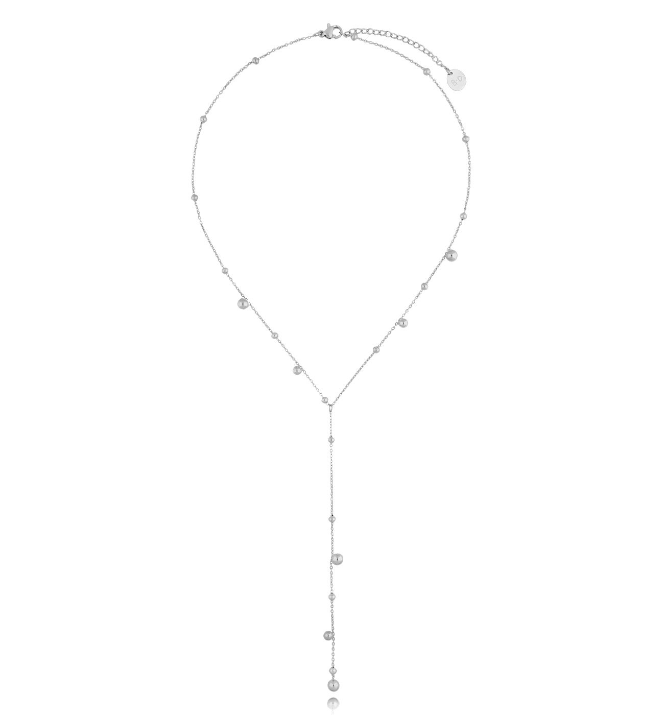Naszyjnik srebrny z krawatką i kuleczkami Palmas NSY0214