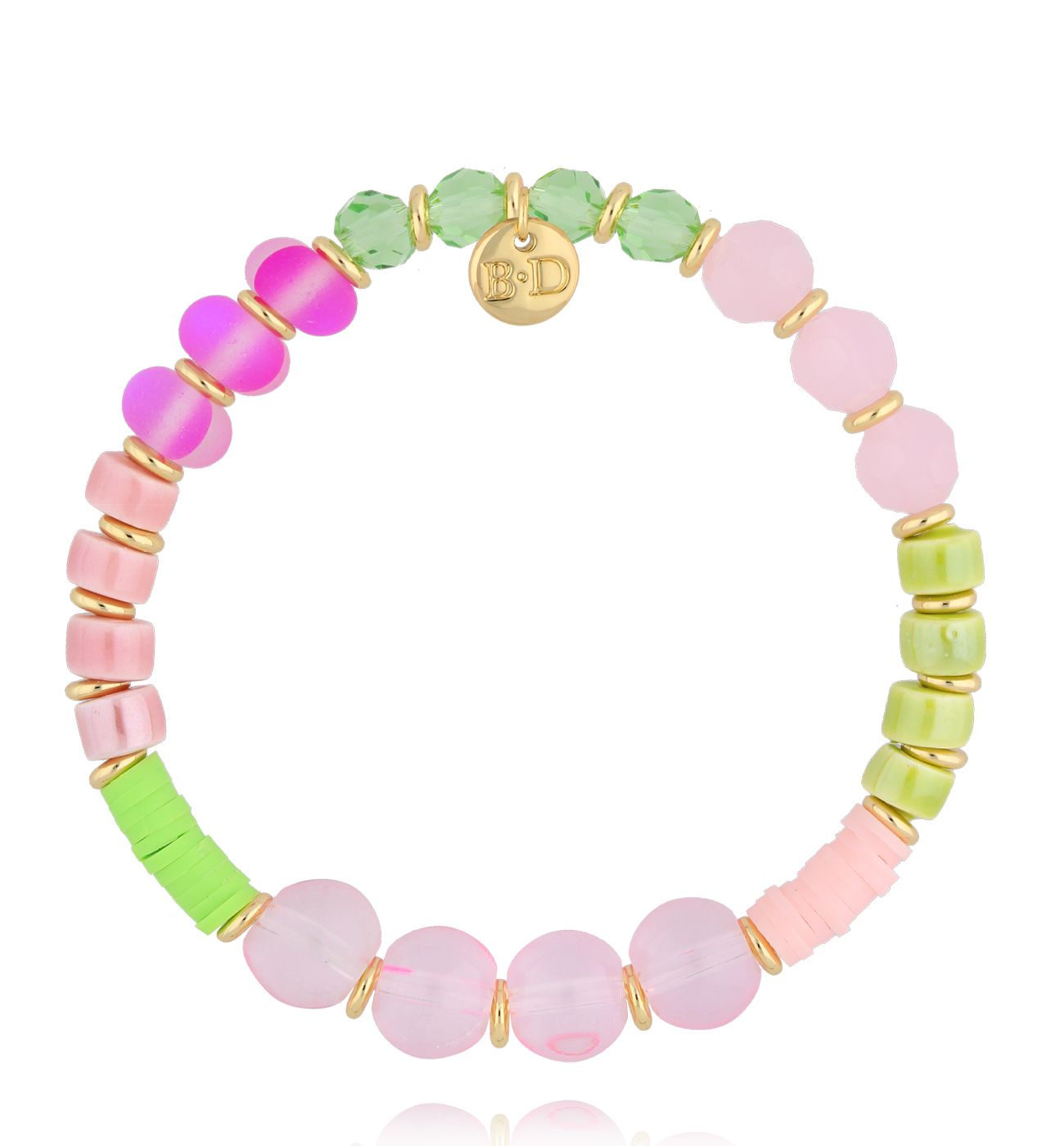 Bransoletka w odcieniach zieleni i różu BSC2308