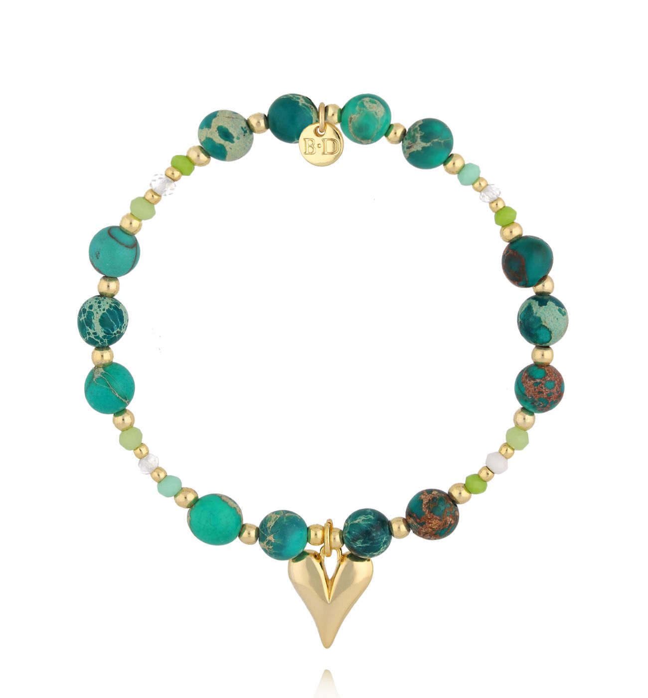 Bransoletka z zielonego turkusu i szklanych koralików BSC2378