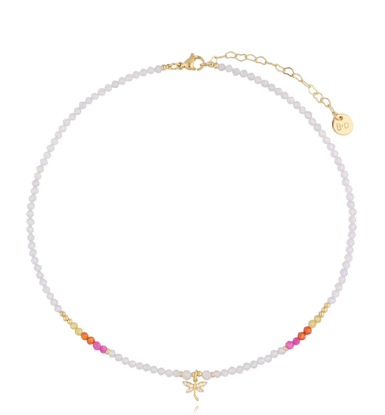 Naszyjnik z cyrkoniami i motylkiem Iris NTW1290