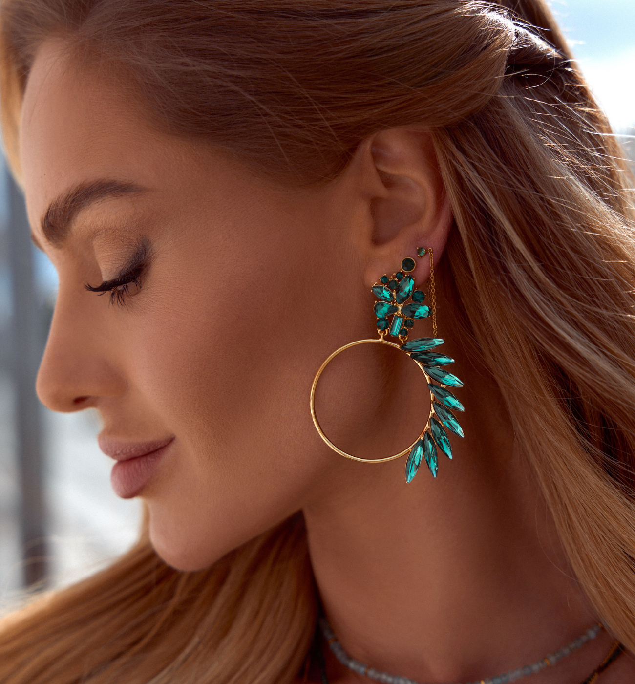 Kolczyki zielone z kryształkami Crazy Girl - By Dziubeka