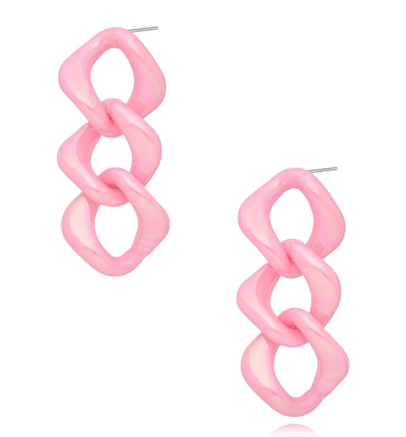 Kolczyki łańcuchy różowe Selle KZA0172 - By Dziubeka