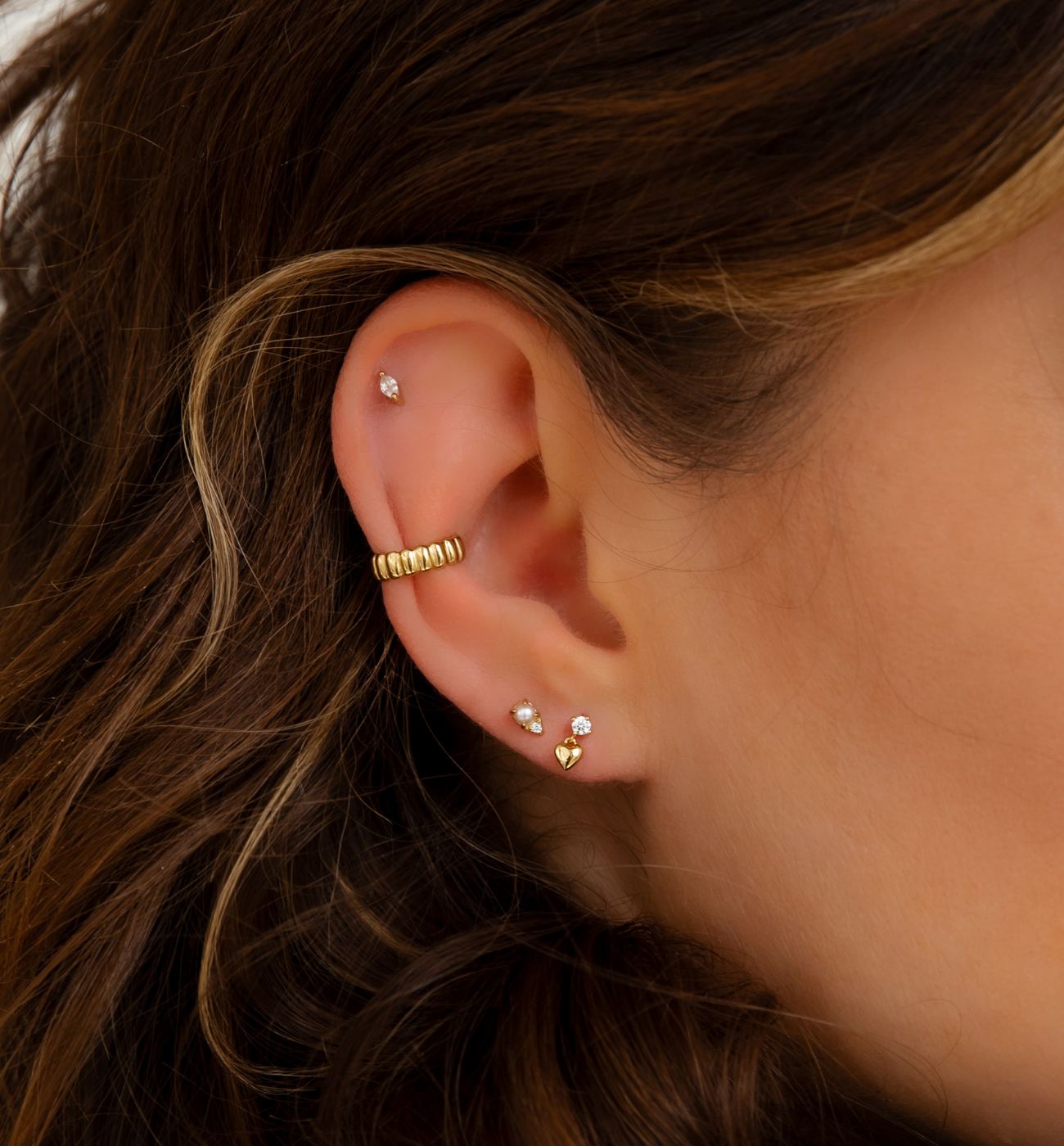 Zestaw złotych kolczyków Z0486 - By Dziubeka