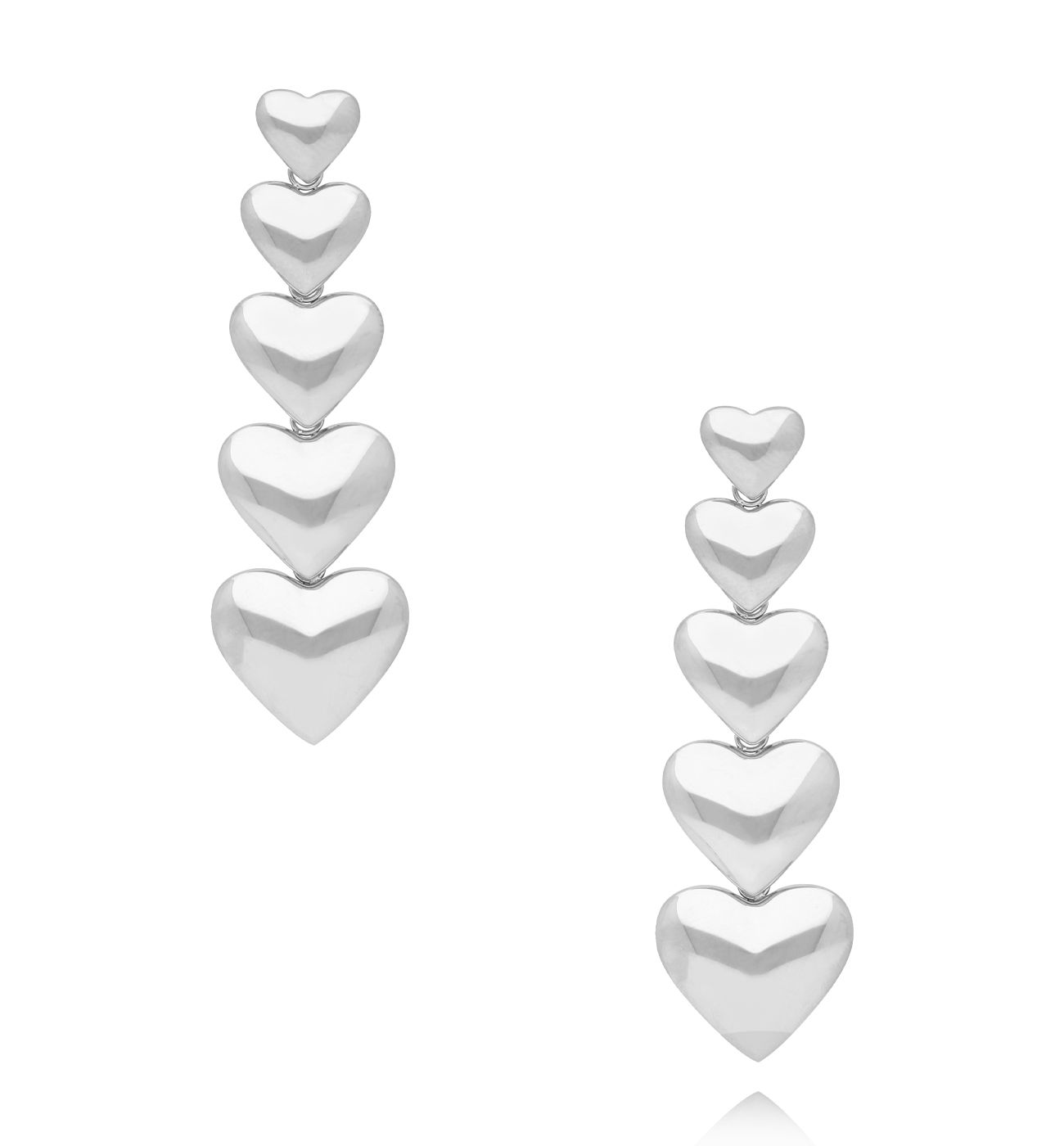 Kolczyki z sercami srebrne Heartfelt Glow KSA2021