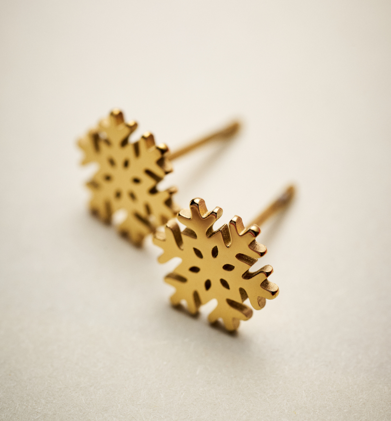 Kolczyki złote śnieżynki Lapland - By Dziubeka