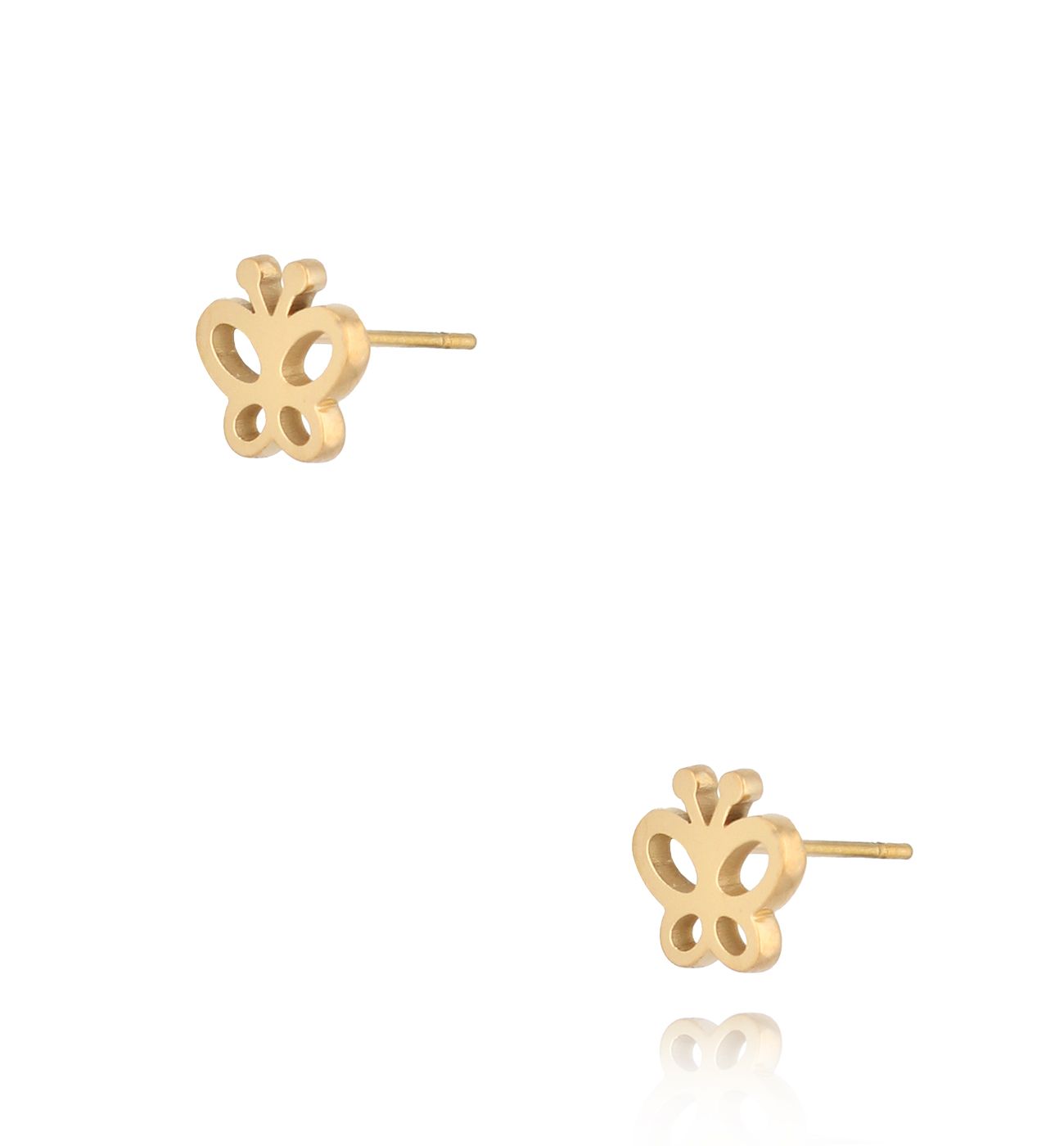 Kolczyki złote wkrętki motylki Larissa - By Dziubeka