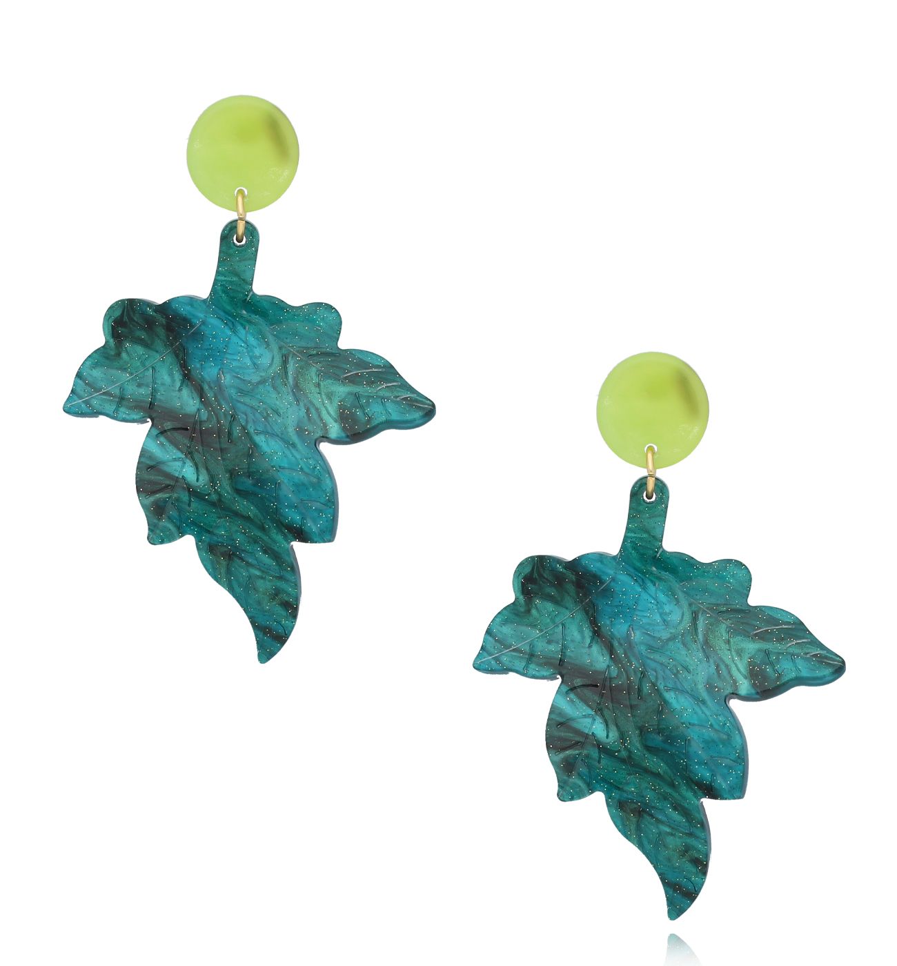 Kolczyki zielone liście Dayrta KZA0070