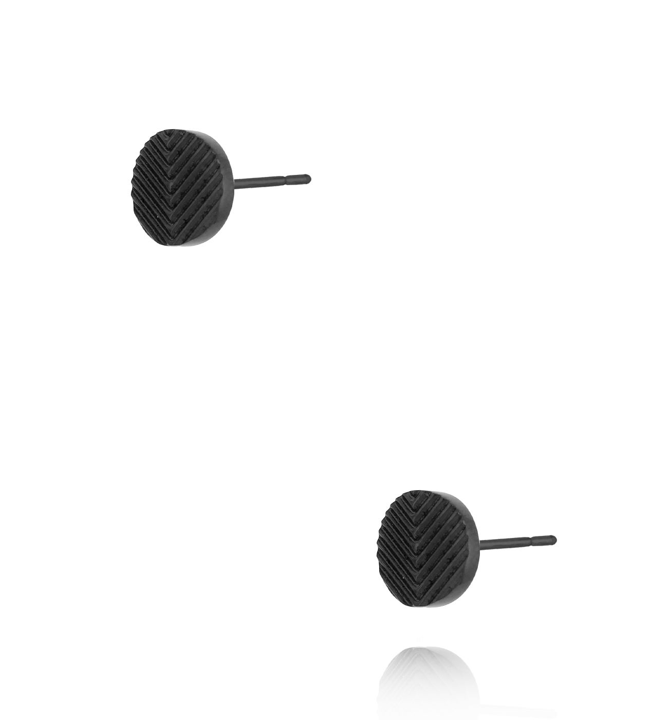 Kolczyki okrągłe czarne Unisex KMITC0117