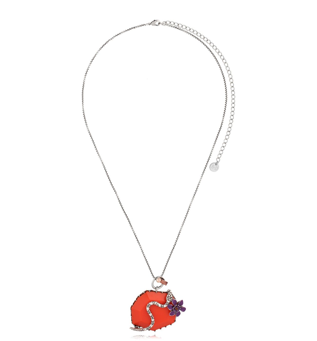 Naszyjnik pomarańczowy z wężem Inyoka NJO0010 - By Dziubeka