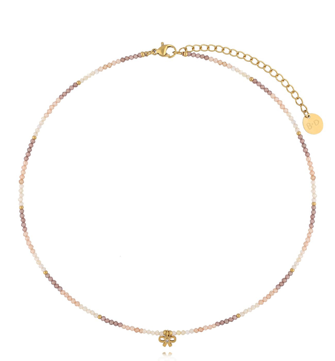 Naszyjnik z cyrkoniami i kokardką NTW1366