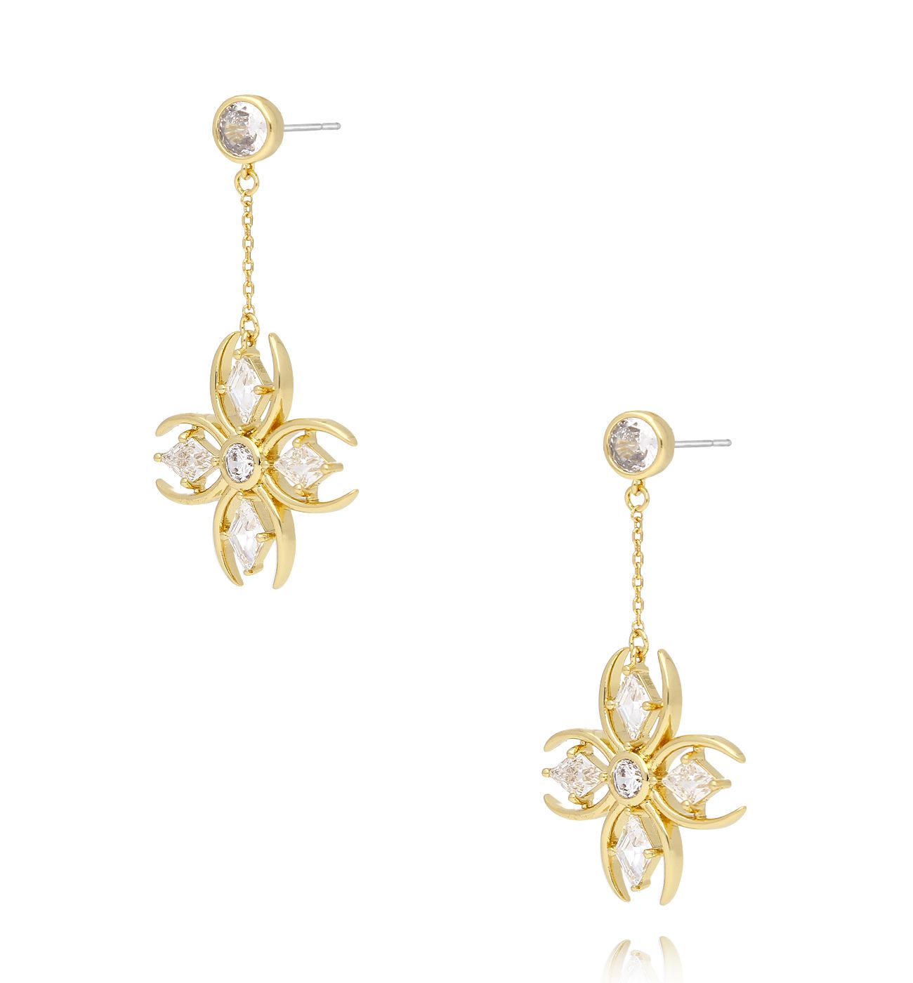 Kolczyki z koniczynkami i kryształkami KLU0008