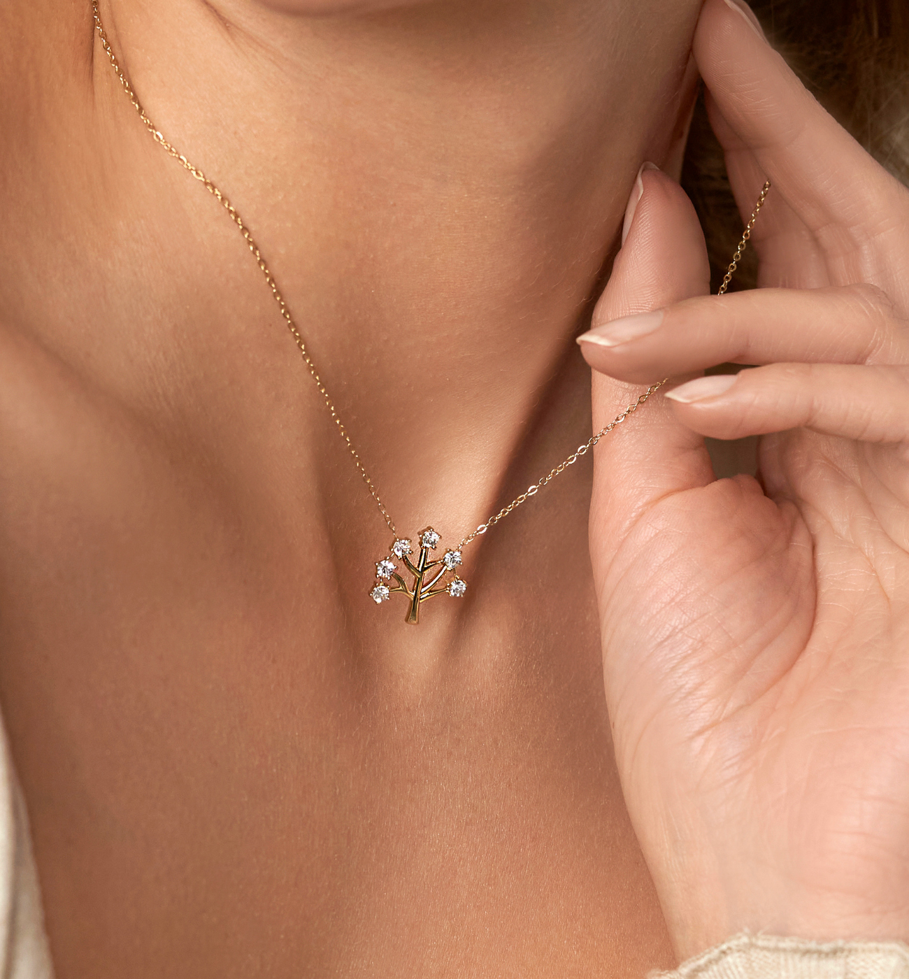 Naszyjnik złoty z drzewem Indie NSA0612