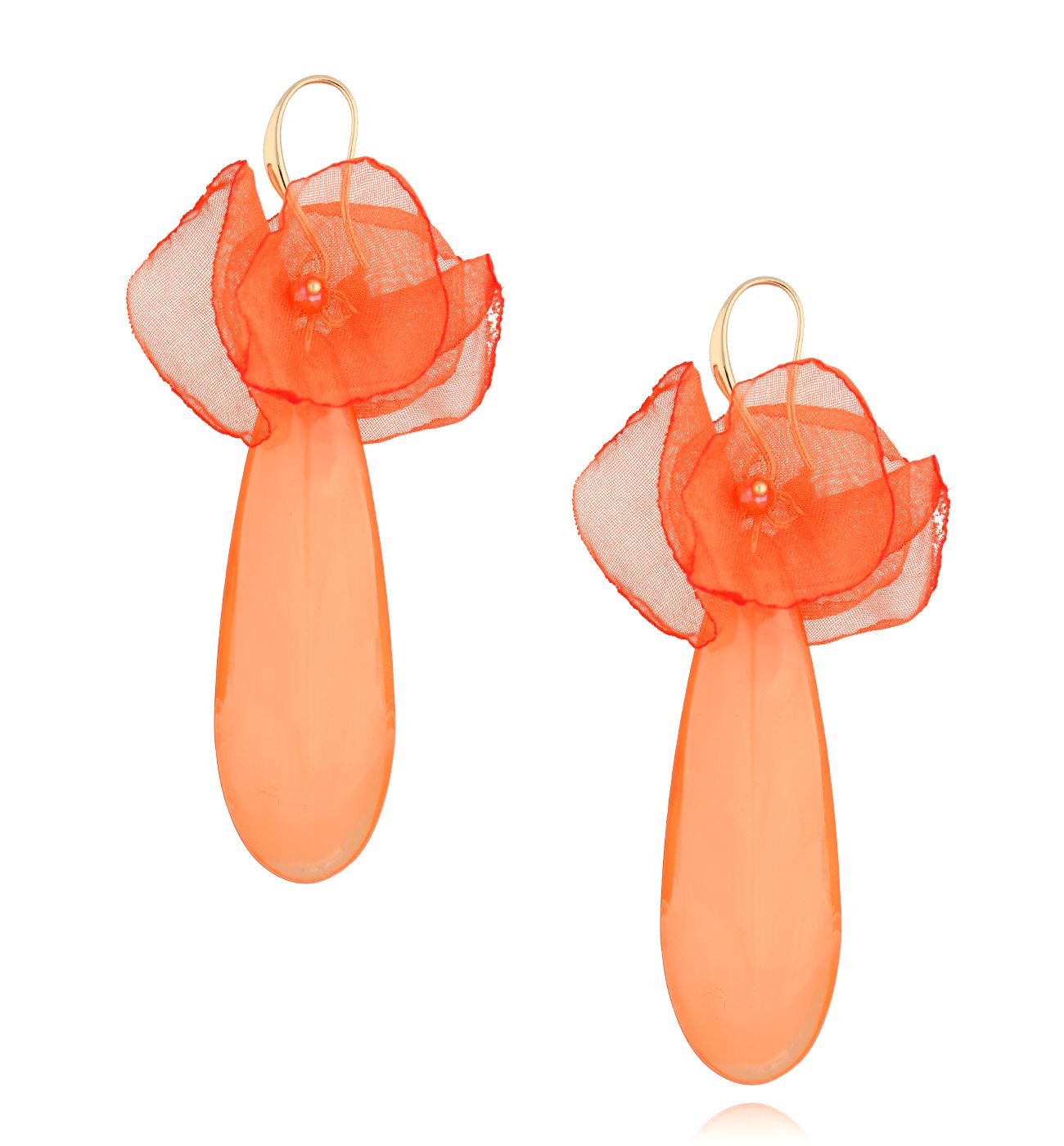Kolczyki pomarańczowe z kryształem Maxentia - By Dziubeka