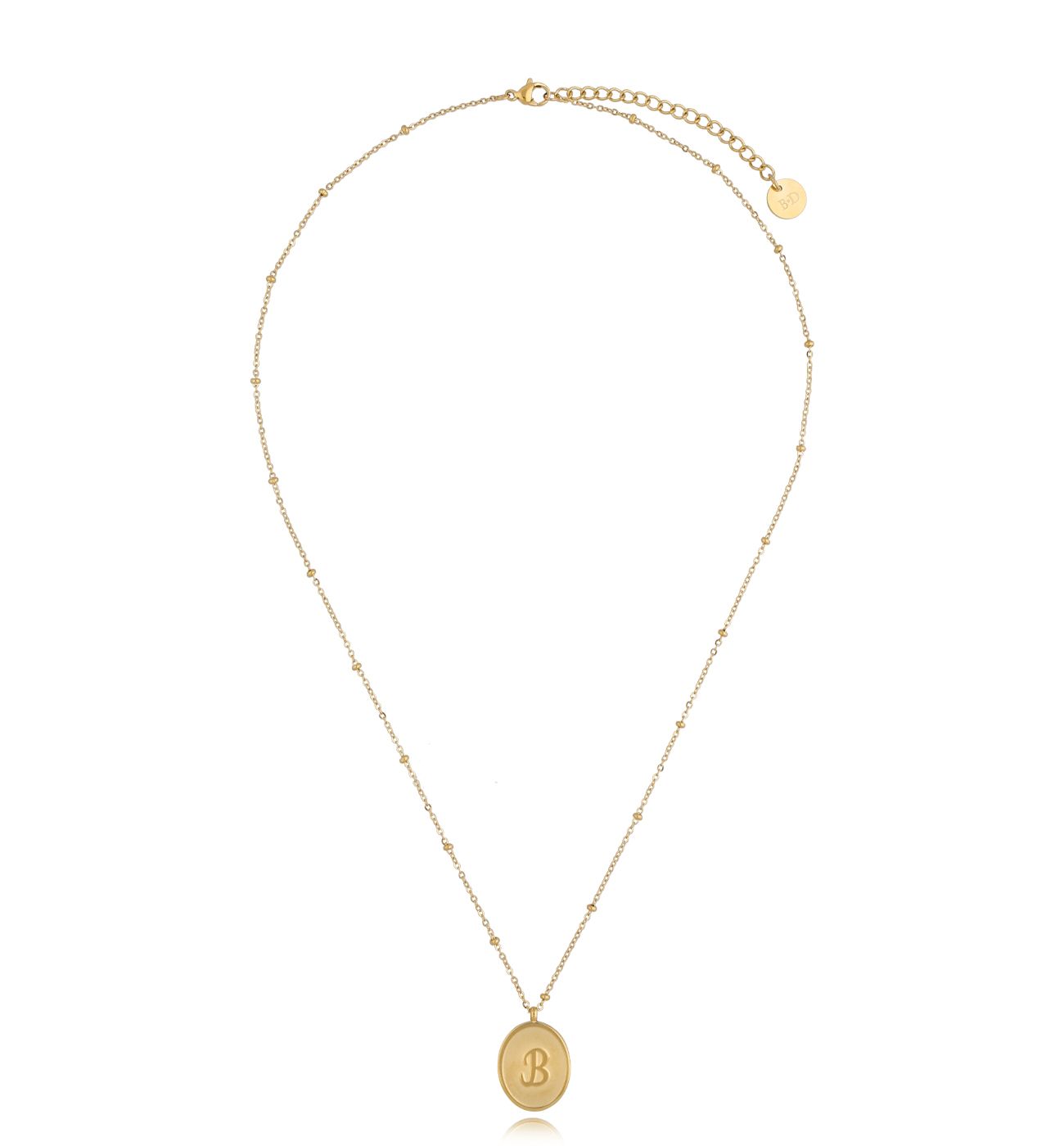 Naszyjnik złoty z literką B Vintage Alphabet NSA0481