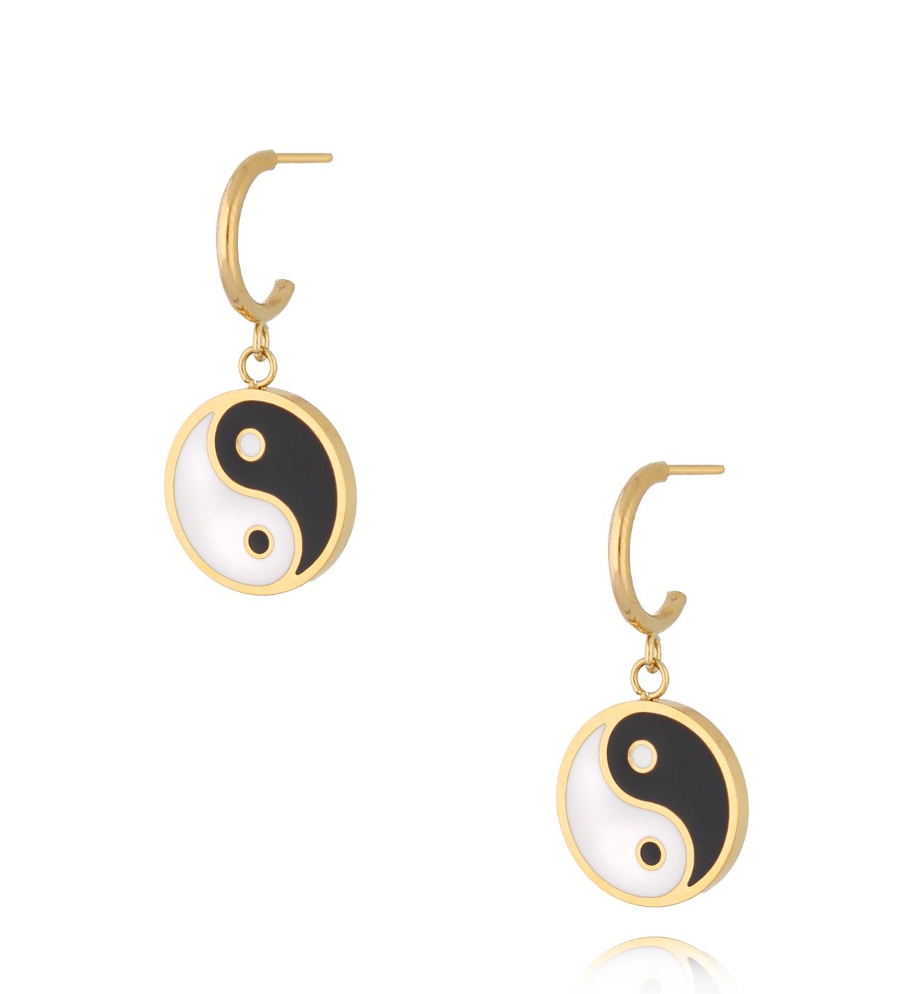 Kolczyki złote Yin and yang - By Dziubeka