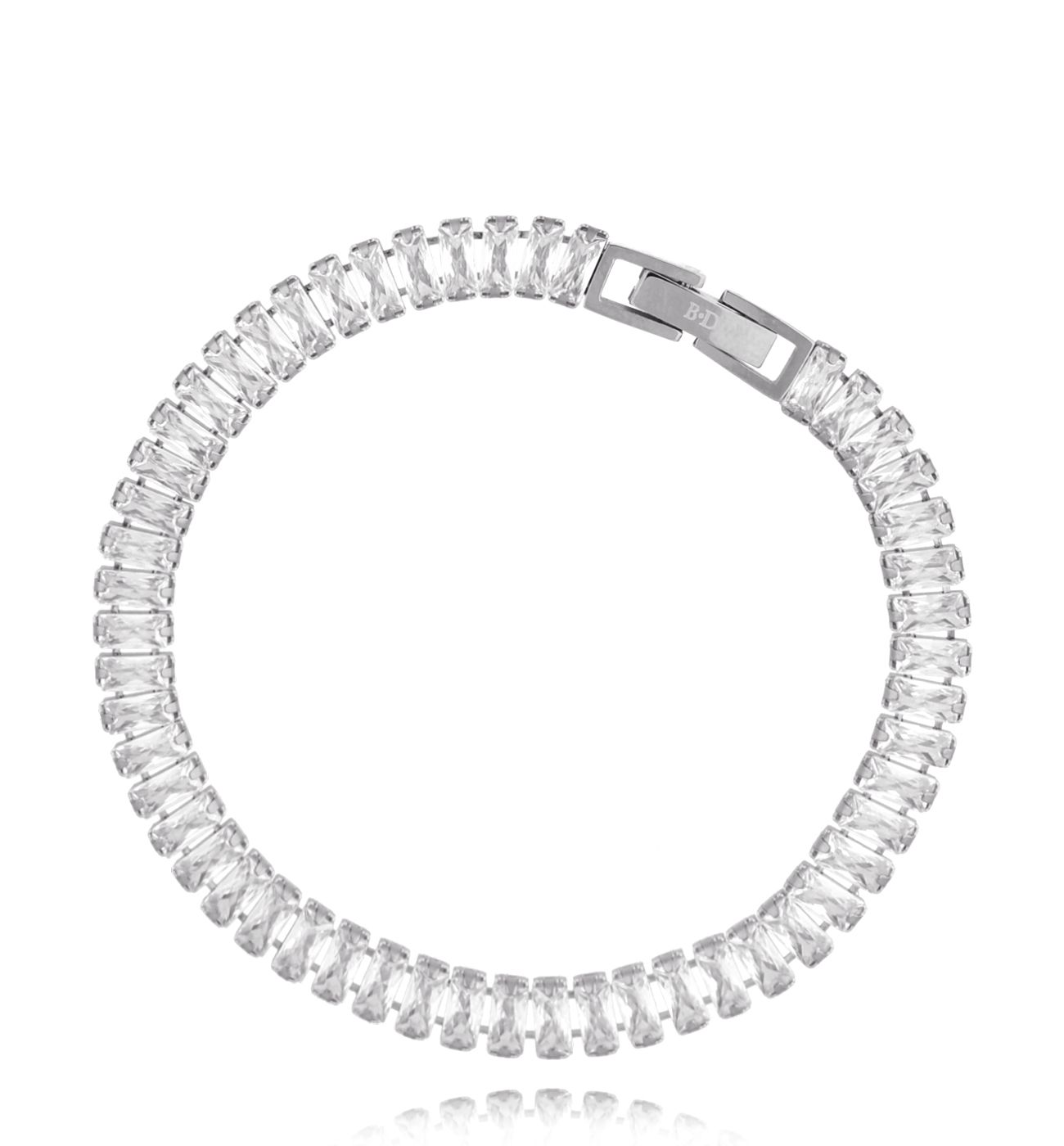 Bransoletka tenisowa srebrna z kryształkami Look Fantastic BSA0371