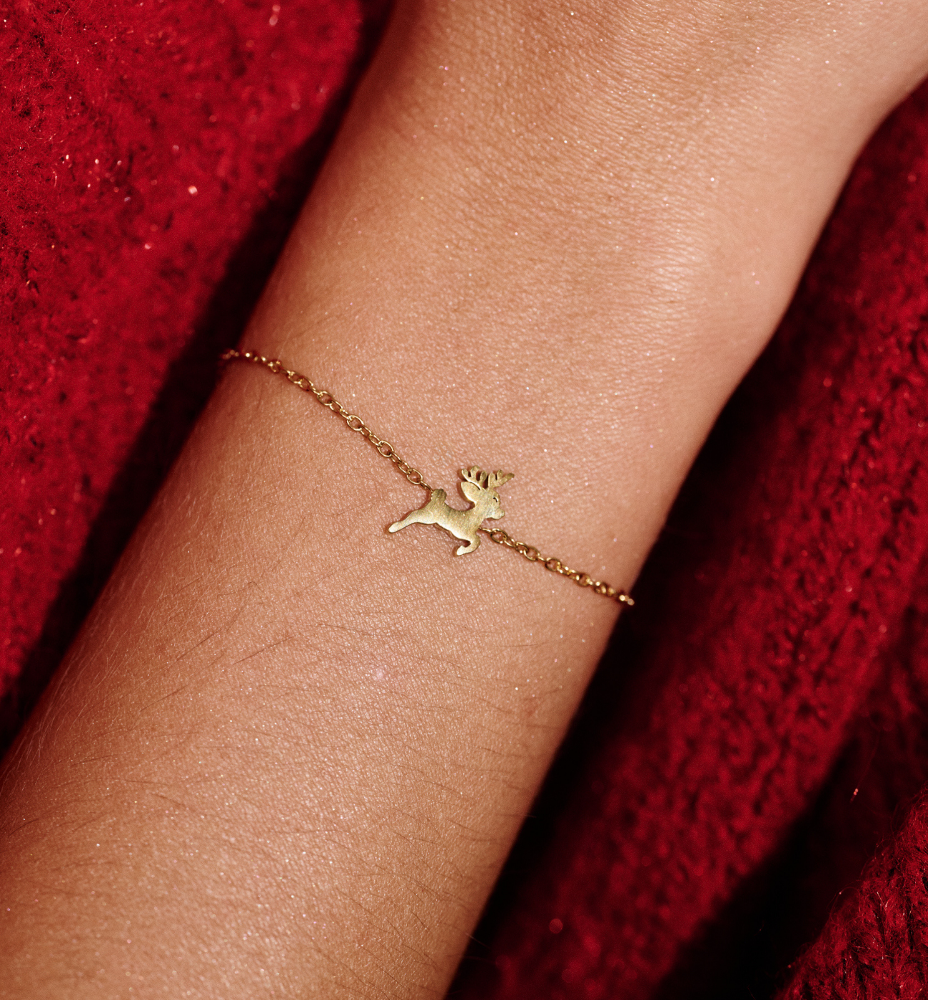 Bransoletka z reniferem złota BSA0843