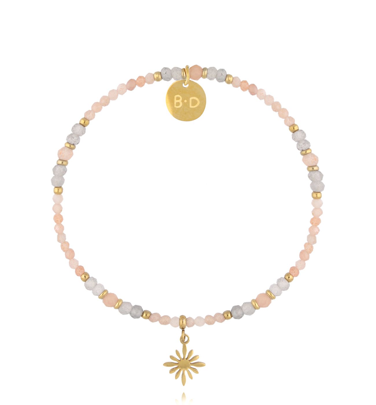 Bransoletka z kamieniami słonecznymi i labradorytami - By Dziubeka