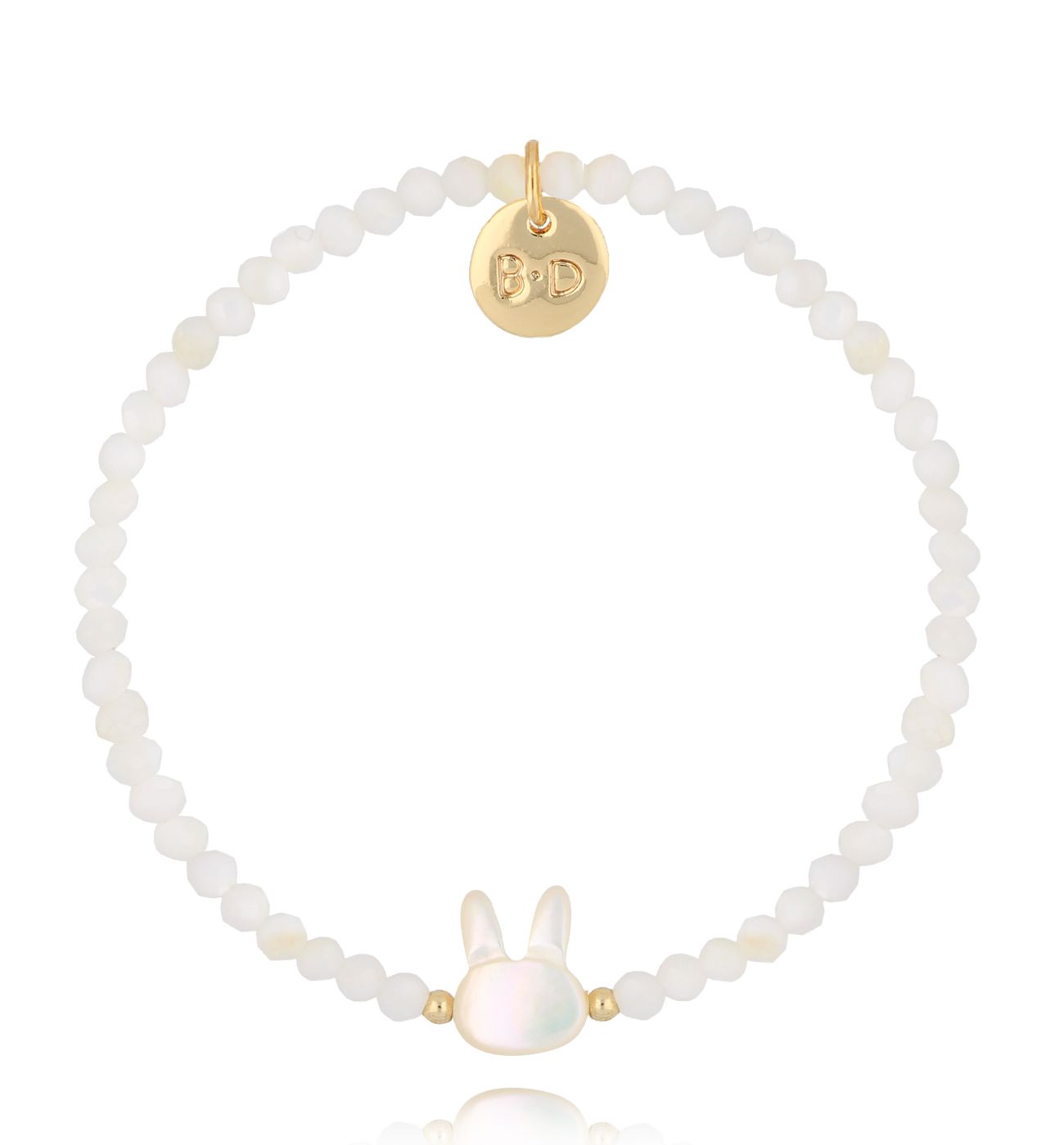 Bransoletka z króliczkiem i kamieniami księżycowymi dla córki BTW2929