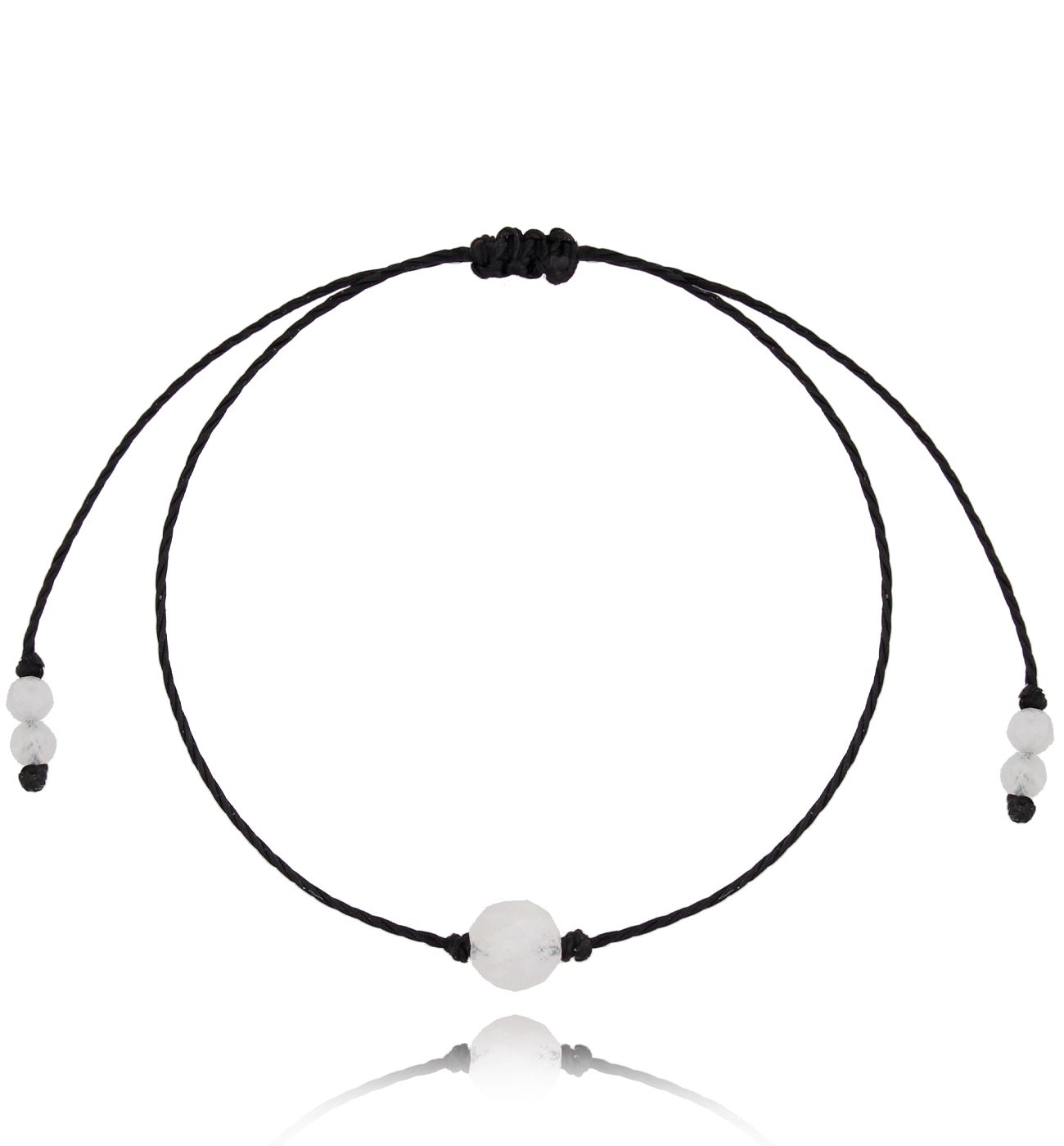 Bransoletka czarna z kamieniem księżycowym Motive BGL0610