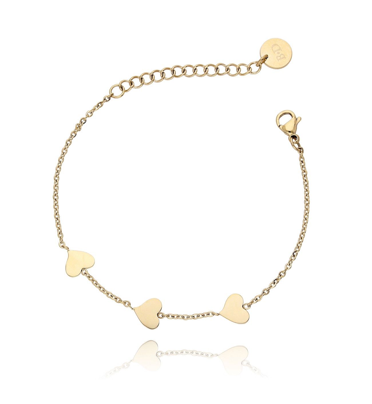 Bransoletka z serduszkami złota BSA0010