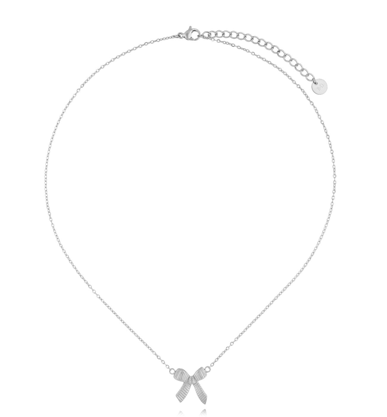 Naszyjnik z kokardką srebrny - By Dziubeka