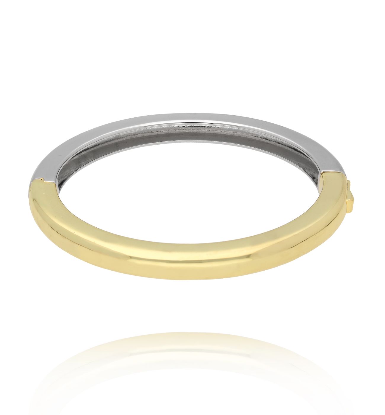 Bransoletka obręcz dwukolorowa – srebro i złoto - By Dziubeka