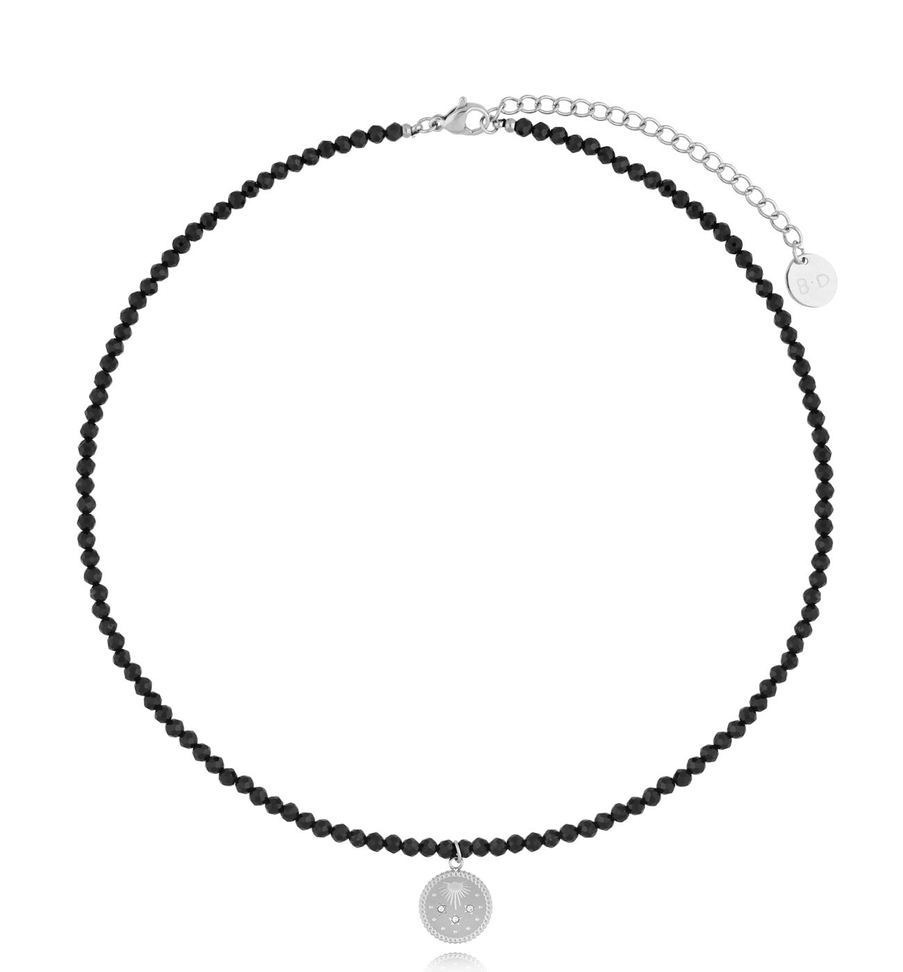 Naszyjnik z czarnymi turmalinami i zawieszką Lifestyle NTW1110