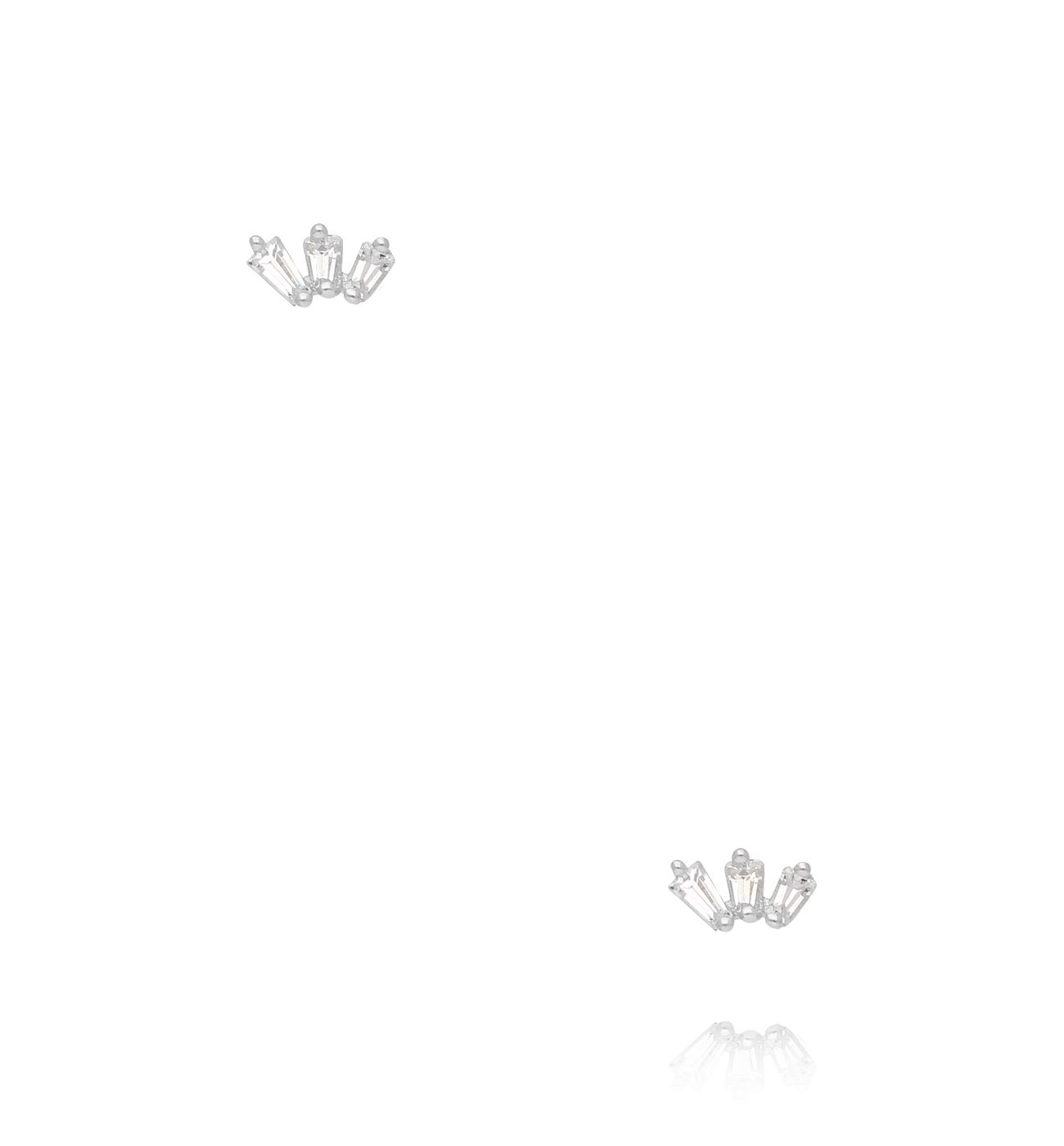 Kolczyki srebrne z trzema cyrkoniami KCA0117