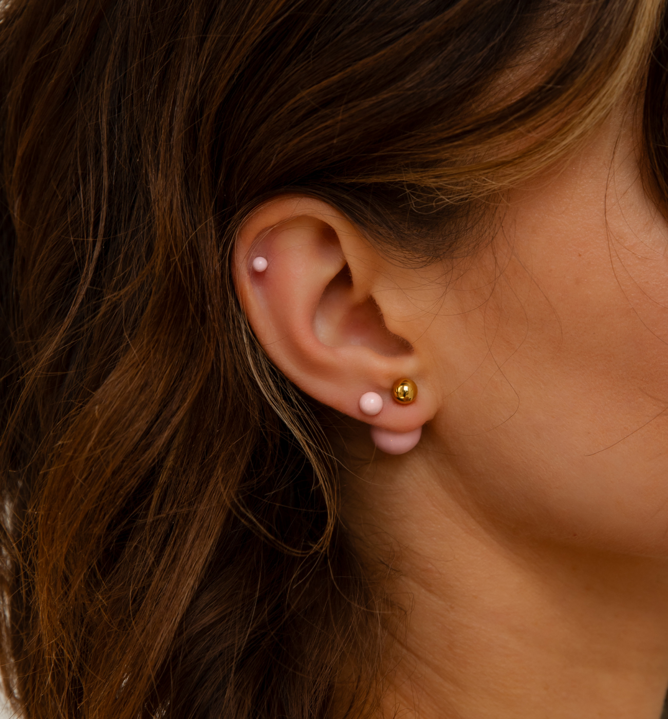 Zestaw pastelowych różowych kolczyków Z0444 - By Dziubeka