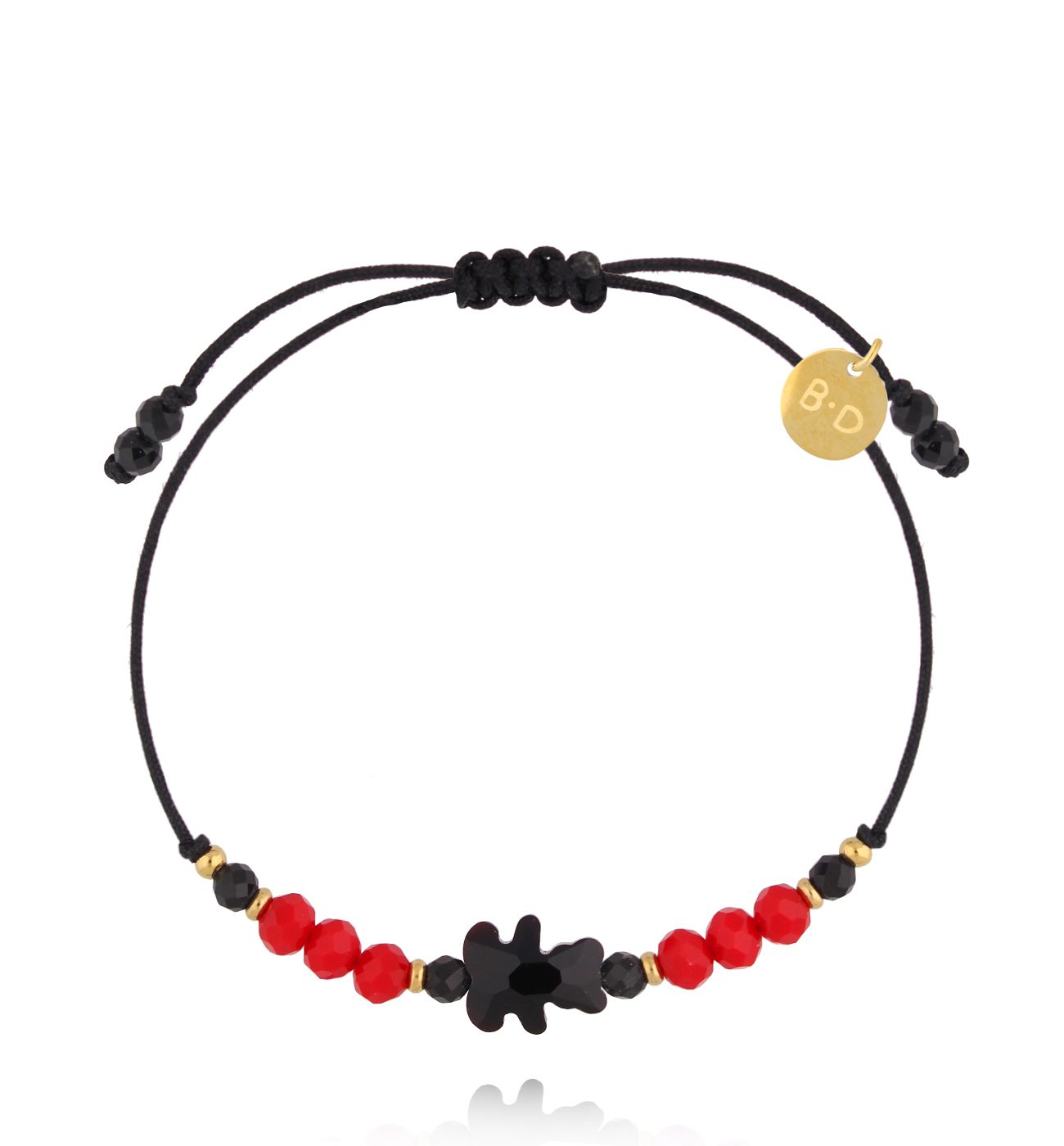 Bransoletka z czarnym misiem Black Bear BMT0197 - By Dziubeka