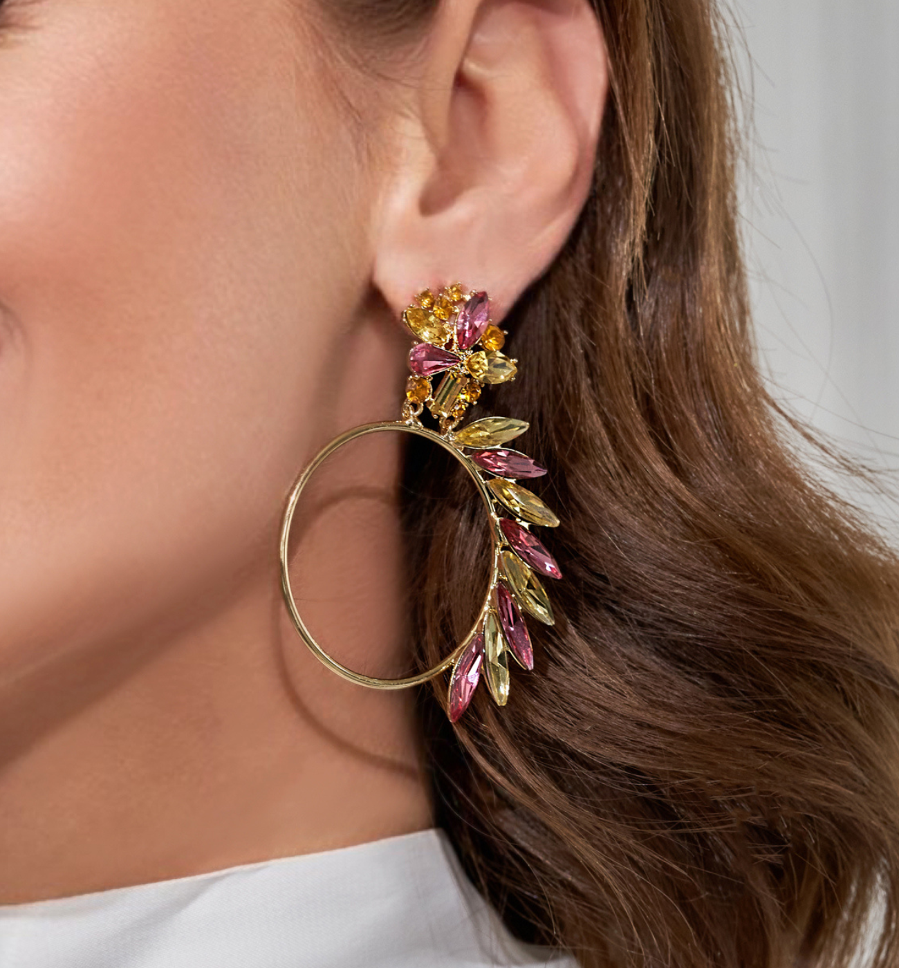 Kolczyki różowo żółte Crazy Girl - By Dziubeka