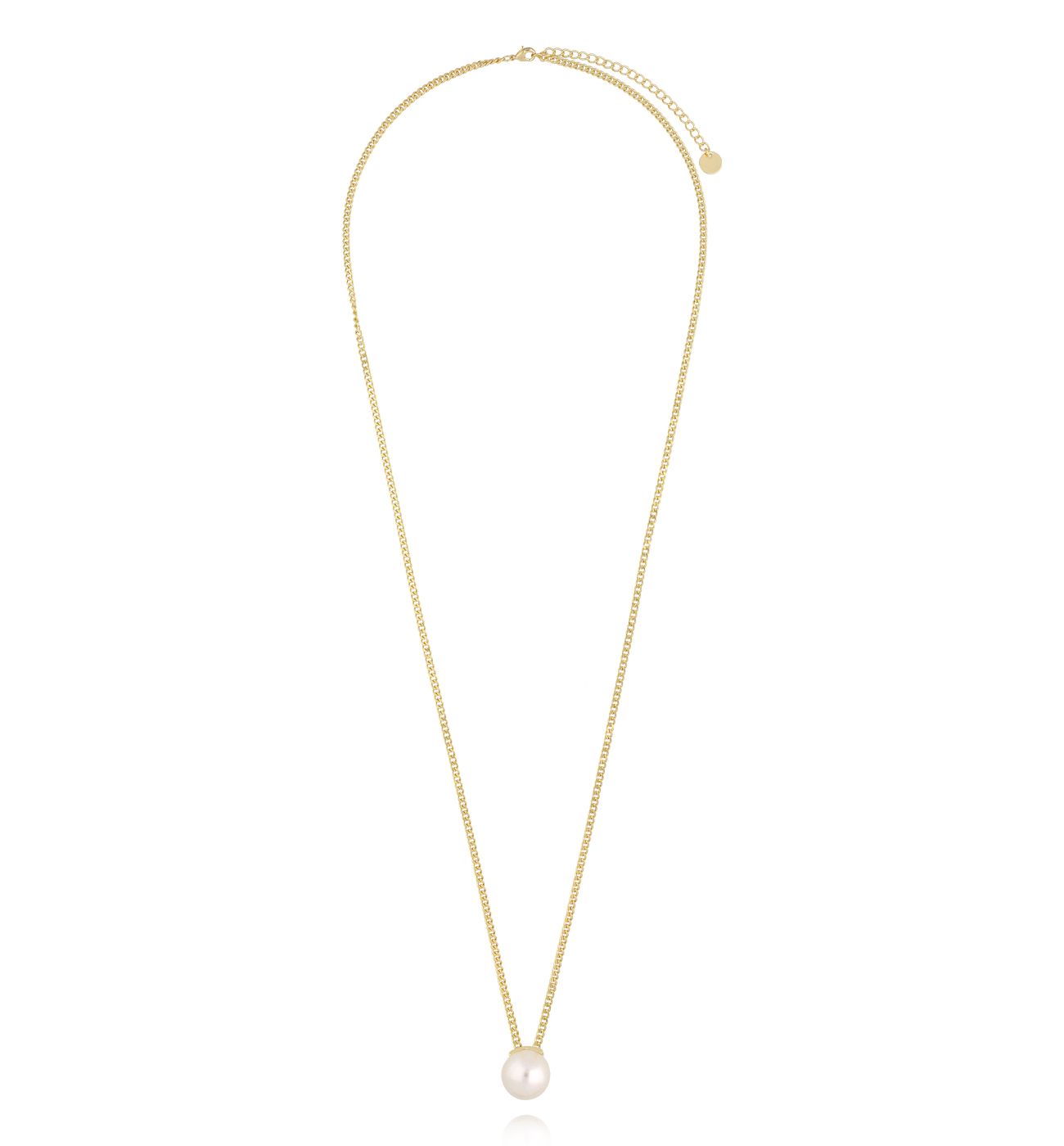 Naszyjnik długi z perłą złoty NPE0345