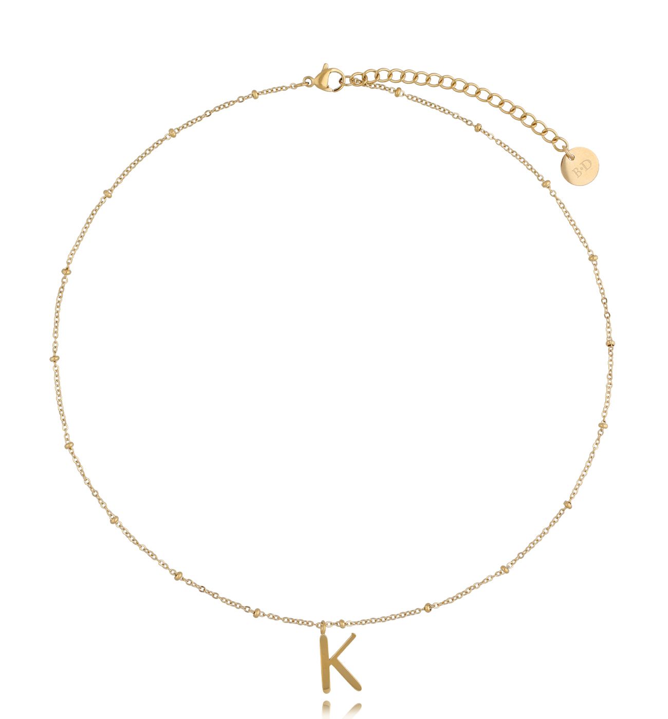 Naszyjnik złoty z literką K Iniziale - By Dziubeka
