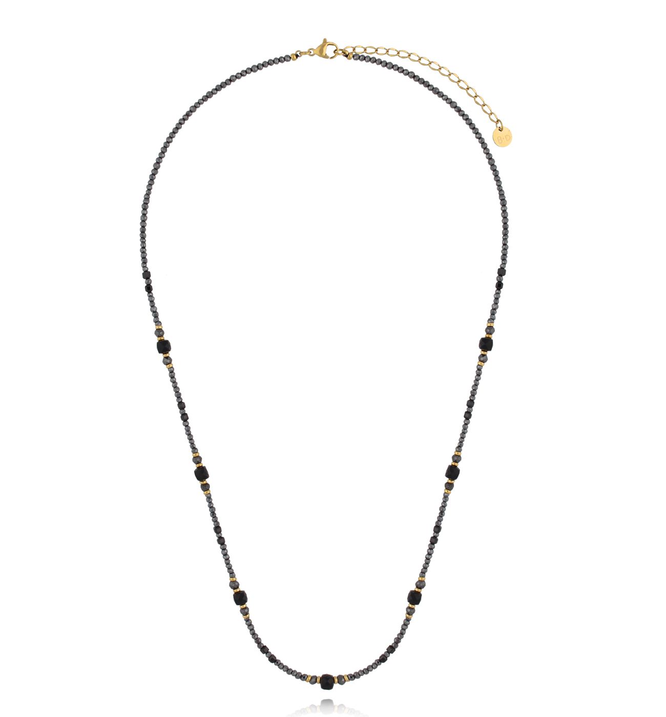 Naszyjnik z hematytami i turmalinami NTW1382