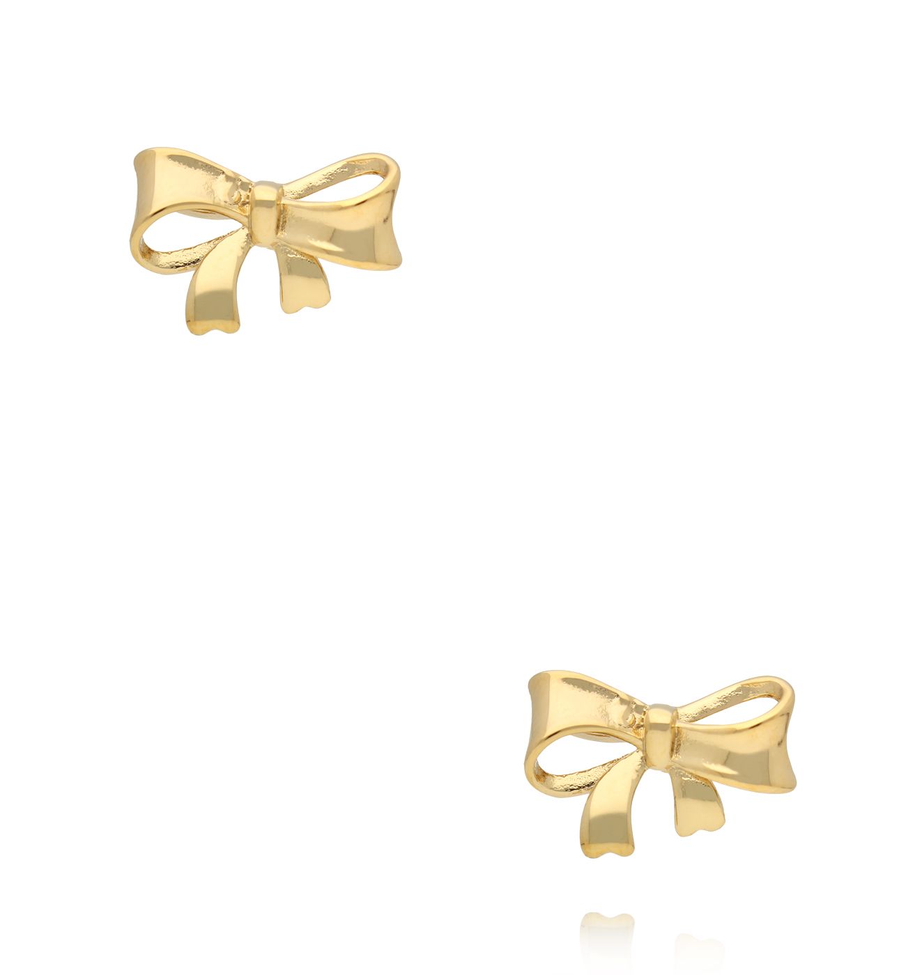 Kolczyki złocone w kształcie kokardki KSY0586 - By Dziubeka