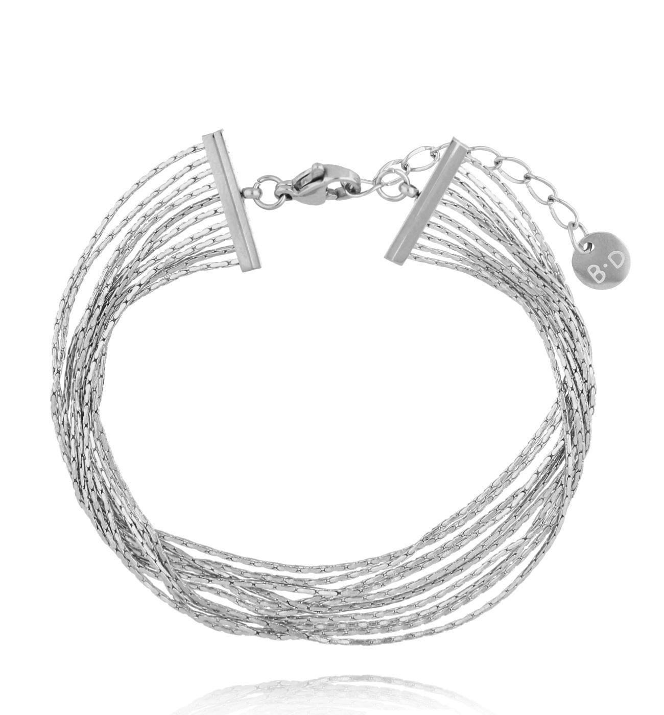 Bransoletka z łańcuszkami srebrna BSY0364 - By Dziubeka