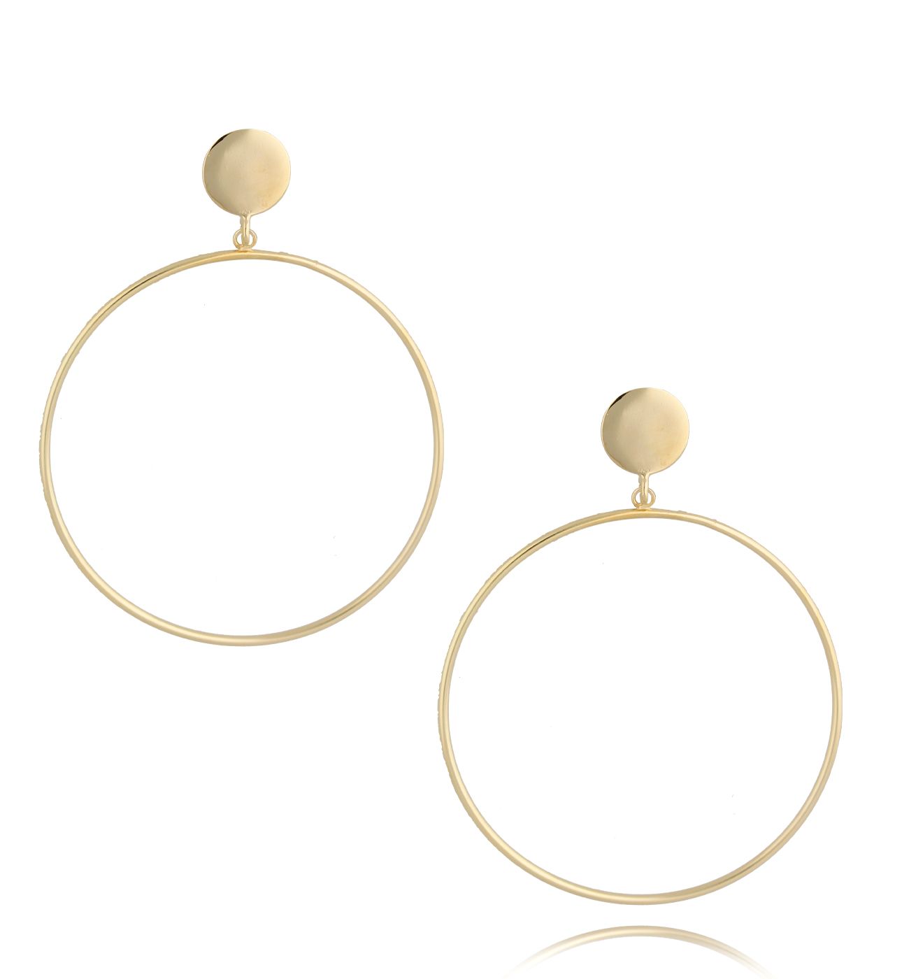 Kolczyki srebrne pozłacane koła - By Dziubeka