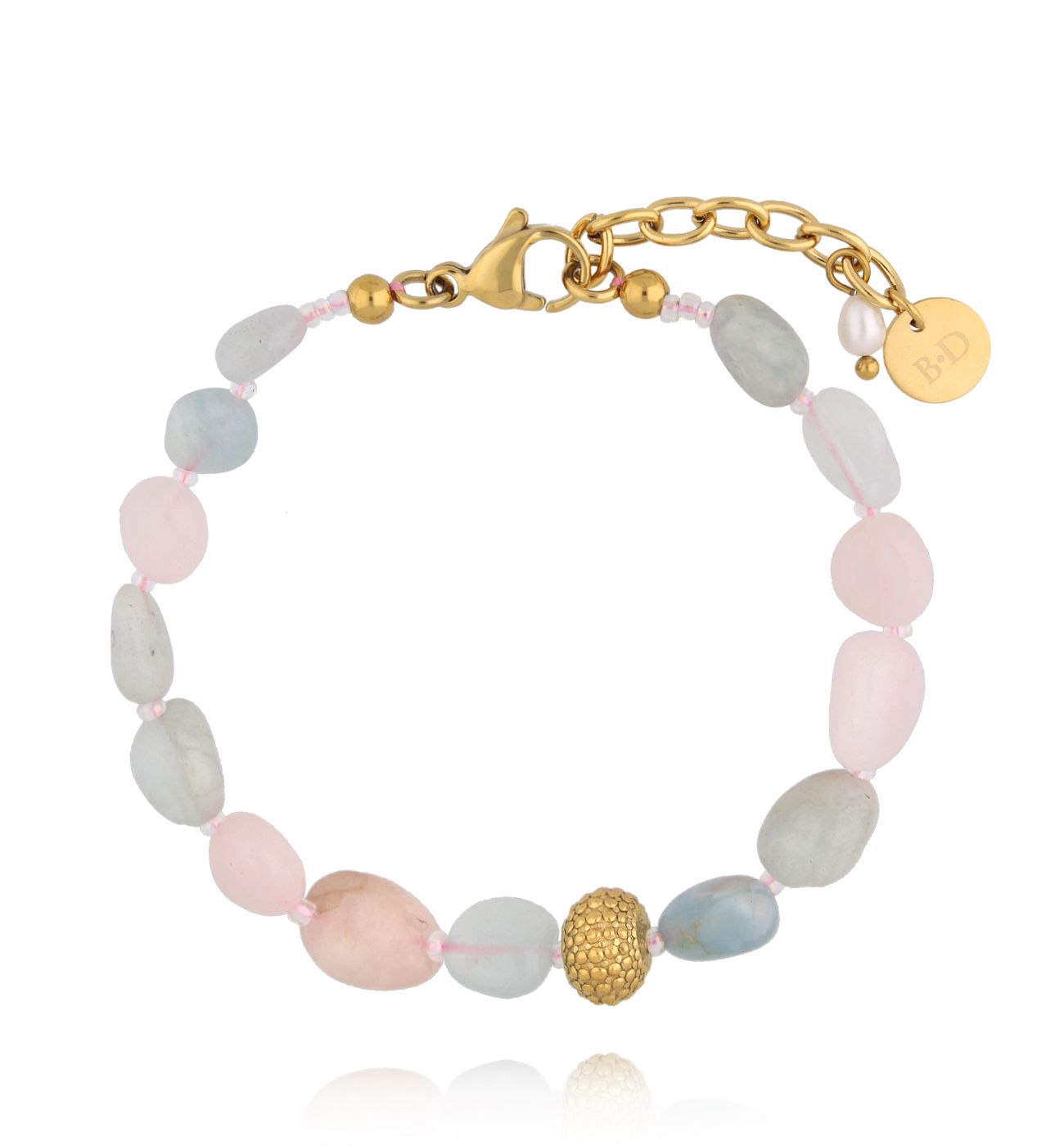 Bransoletka pastelowa z morganitami - By Dziubeka