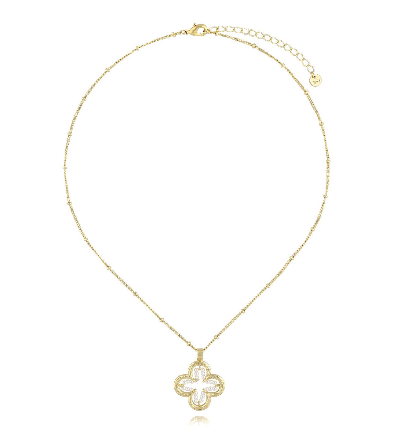 Naszyjnik z koniczynką złoty NLU0004 - By Dziubeka