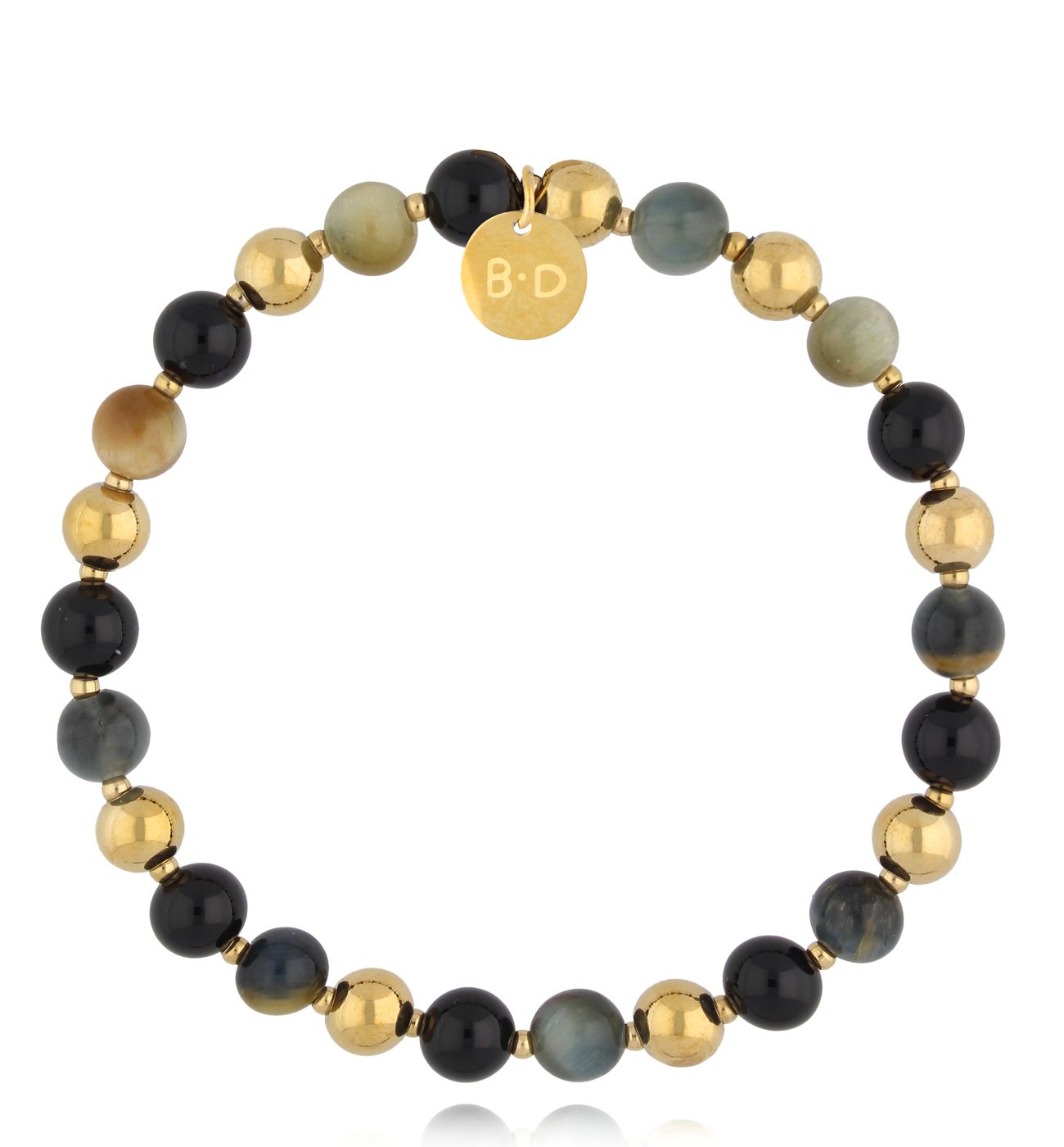 Bransoletka z agatami i tygrysim okiem BPA0520