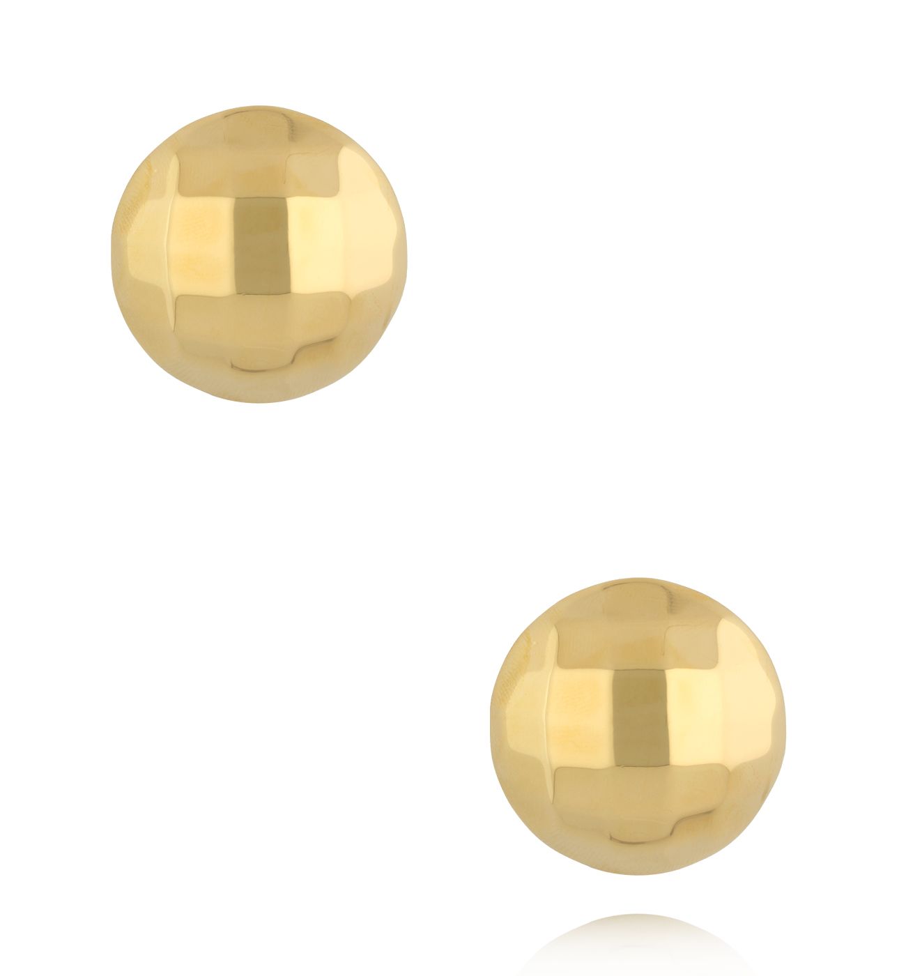 Kolczyki kule złote duże fasetowane KSY0398 - By Dziubeka