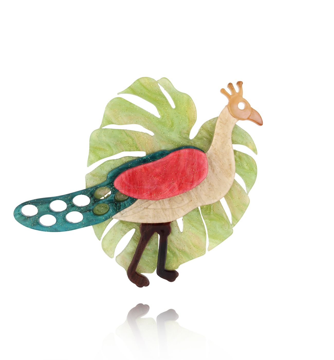 Broszka z pawiem Colorful Peacock BRZA0075 - By Dziubeka